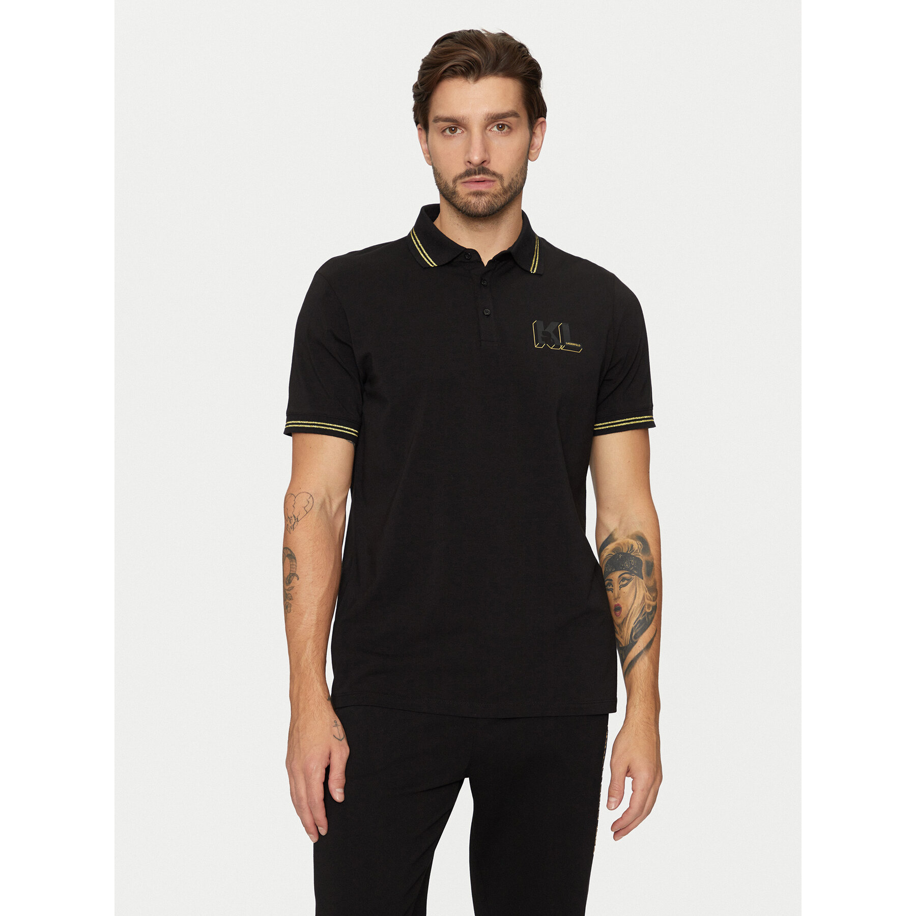 KARL LAGERFELD KARL LAGERFELD Polo 745462 551235 Μαύρο Regular Fit