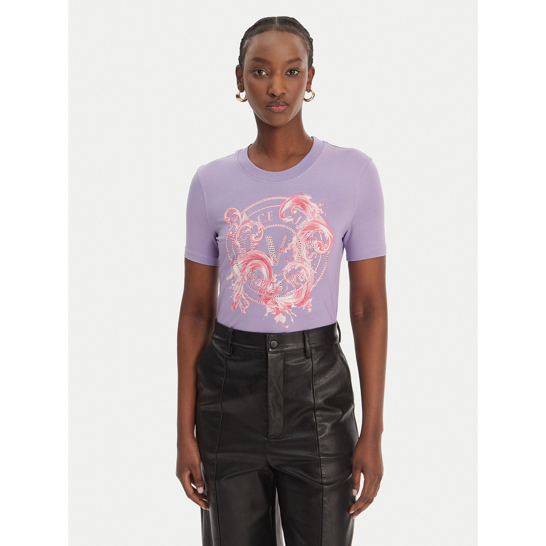 Versace Jeans Couture T-Shirt 80HAHE01 CJ02E Violett Slim Fit