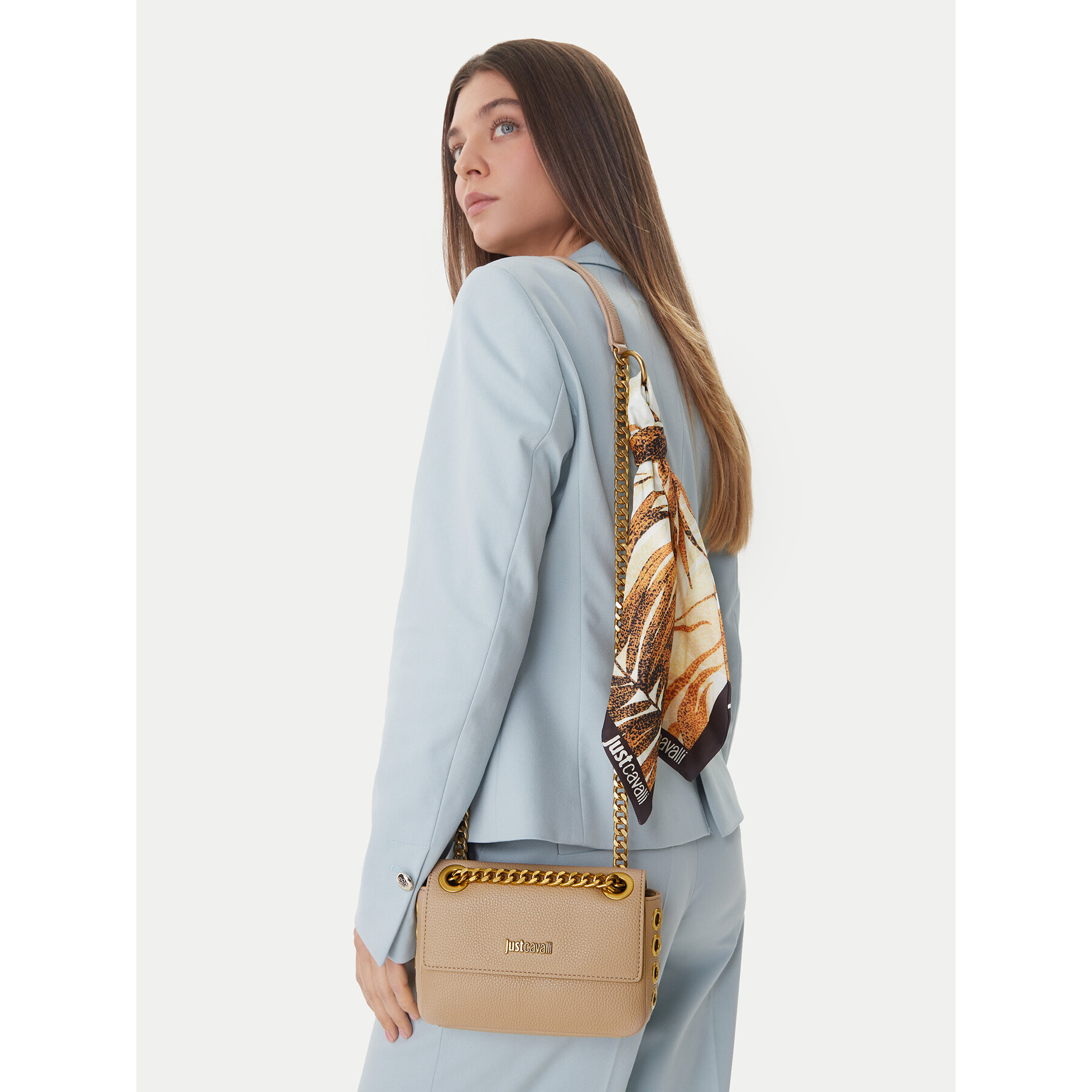 Geantă Just Cavalli 80RA4BF5 ZSB81 Maro