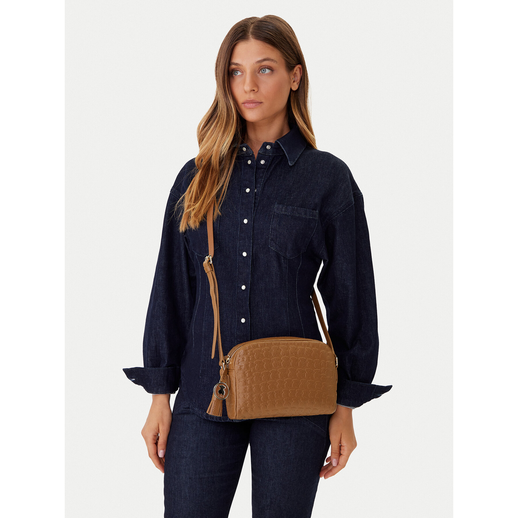 Дамска чанта TOUS Bandolera Sherton 2000839143 Кафяв