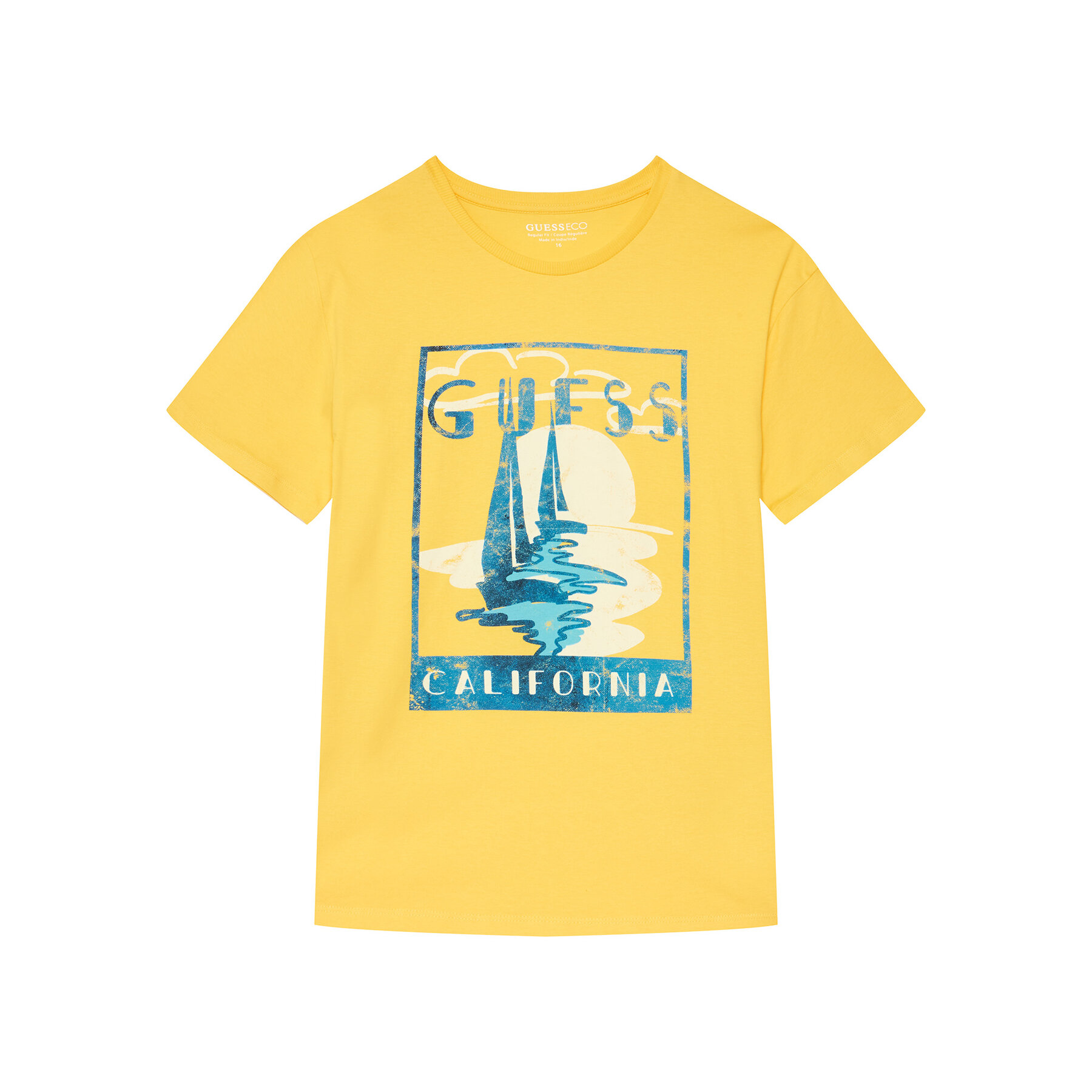 Guess T-shirt L6GI10 K8HM4 Žuta Regular Fit
