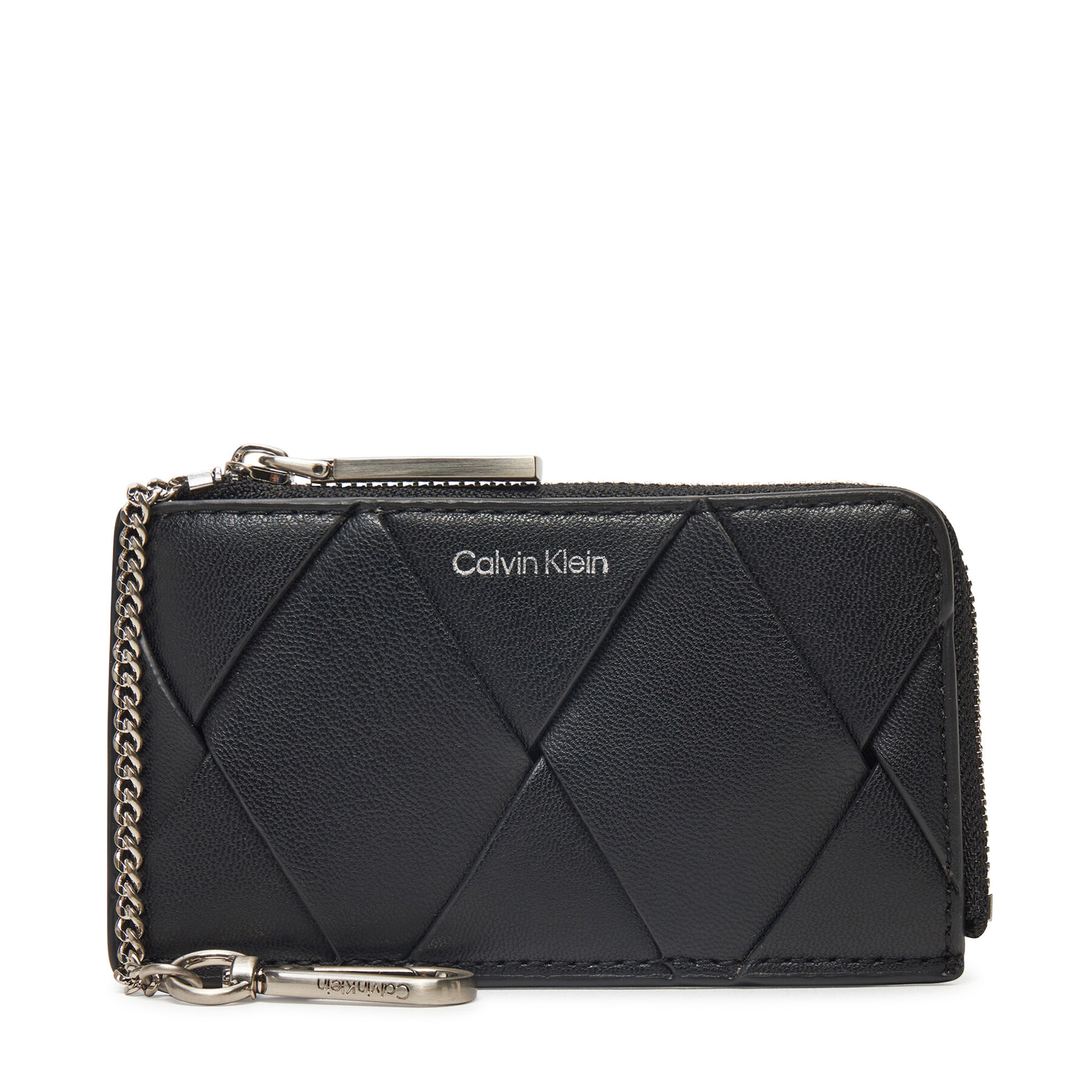 Custodia per chiavi Calvin Klein Ck Woven Zip Around Cardholder K60K612954 Nero