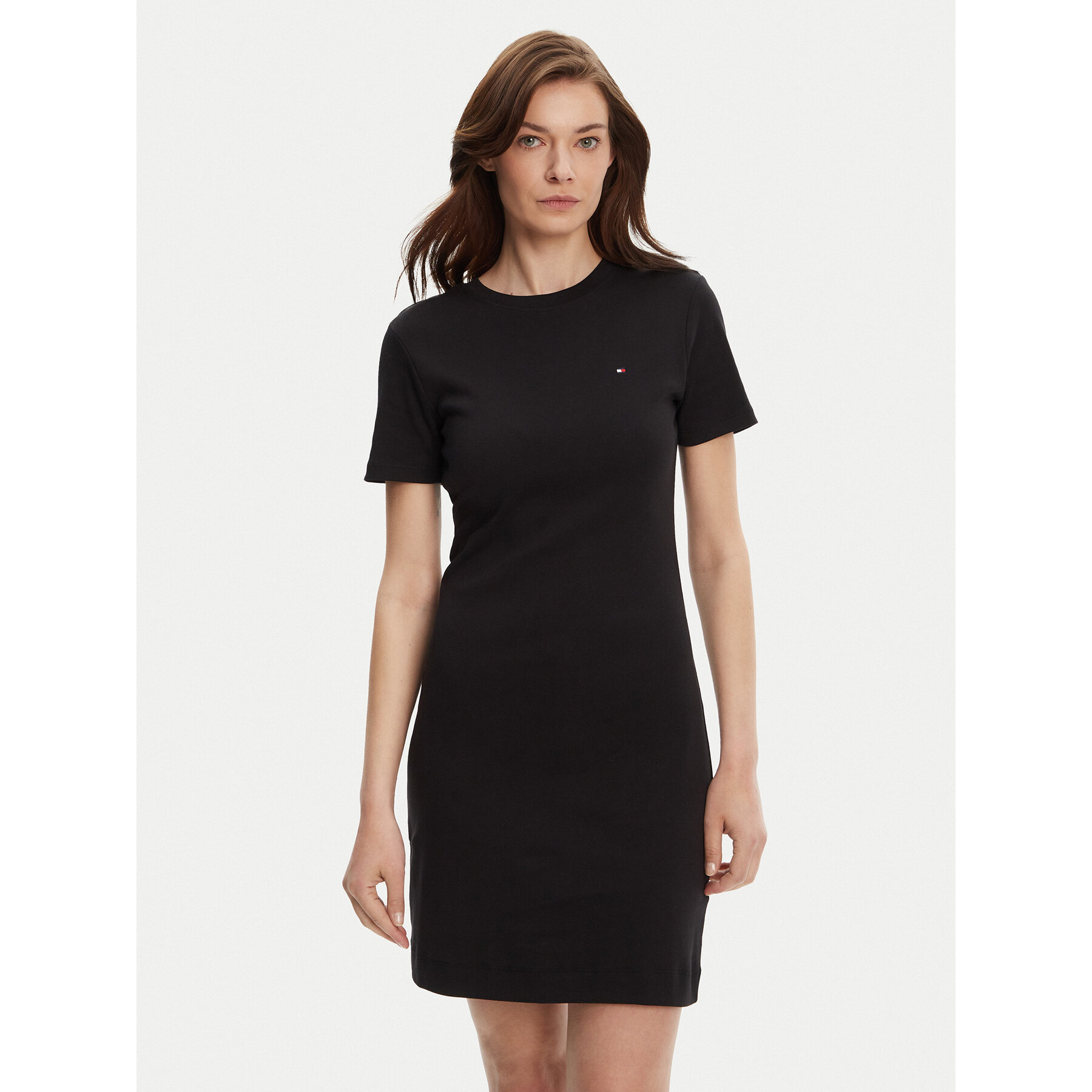 Tommy Hilfiger Kleid für den Alltag New Cody WW0WW42721 Schwarz Slim Fit