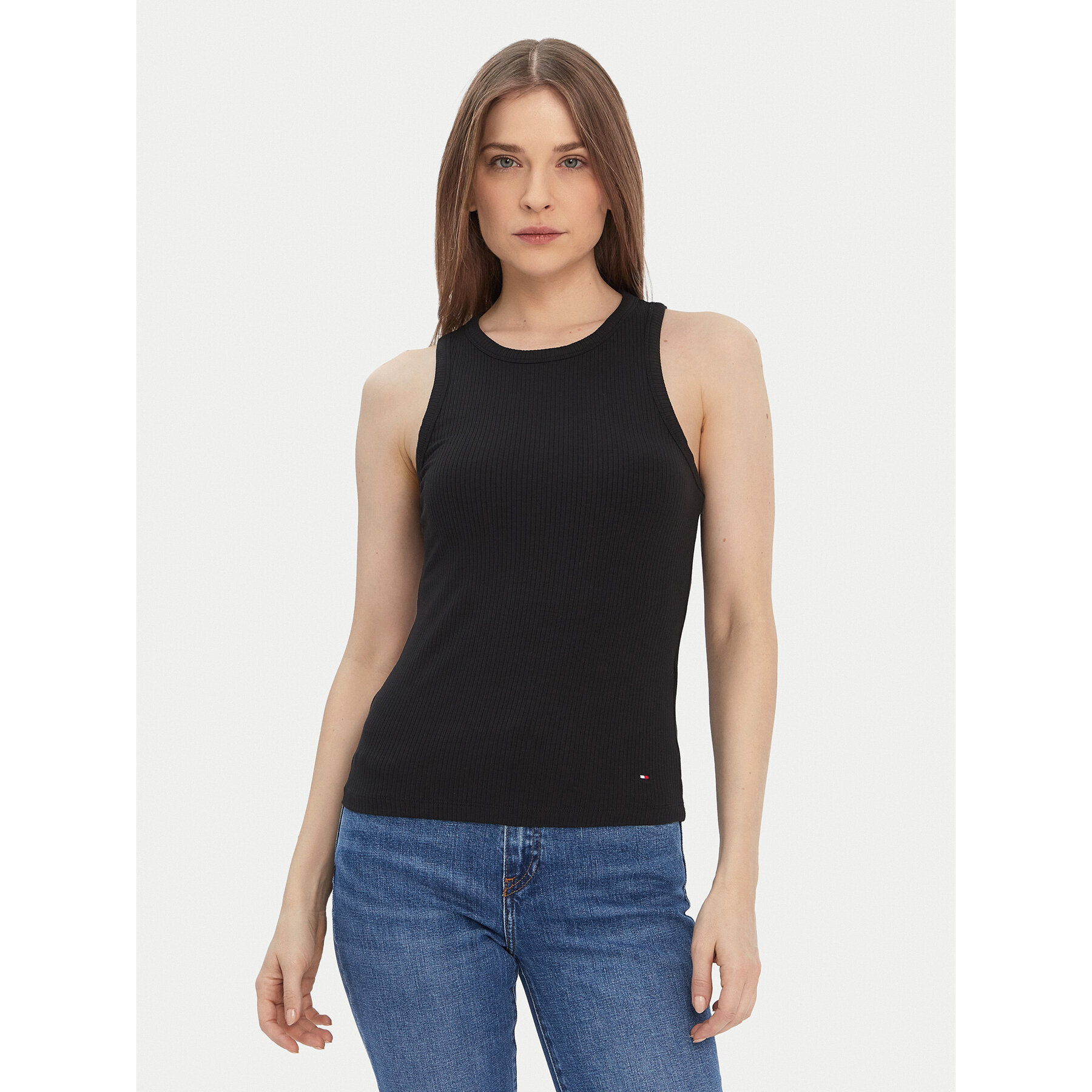 Tommy Hilfiger Τοπ WW0WW38635 Μαύρο Slim Fit