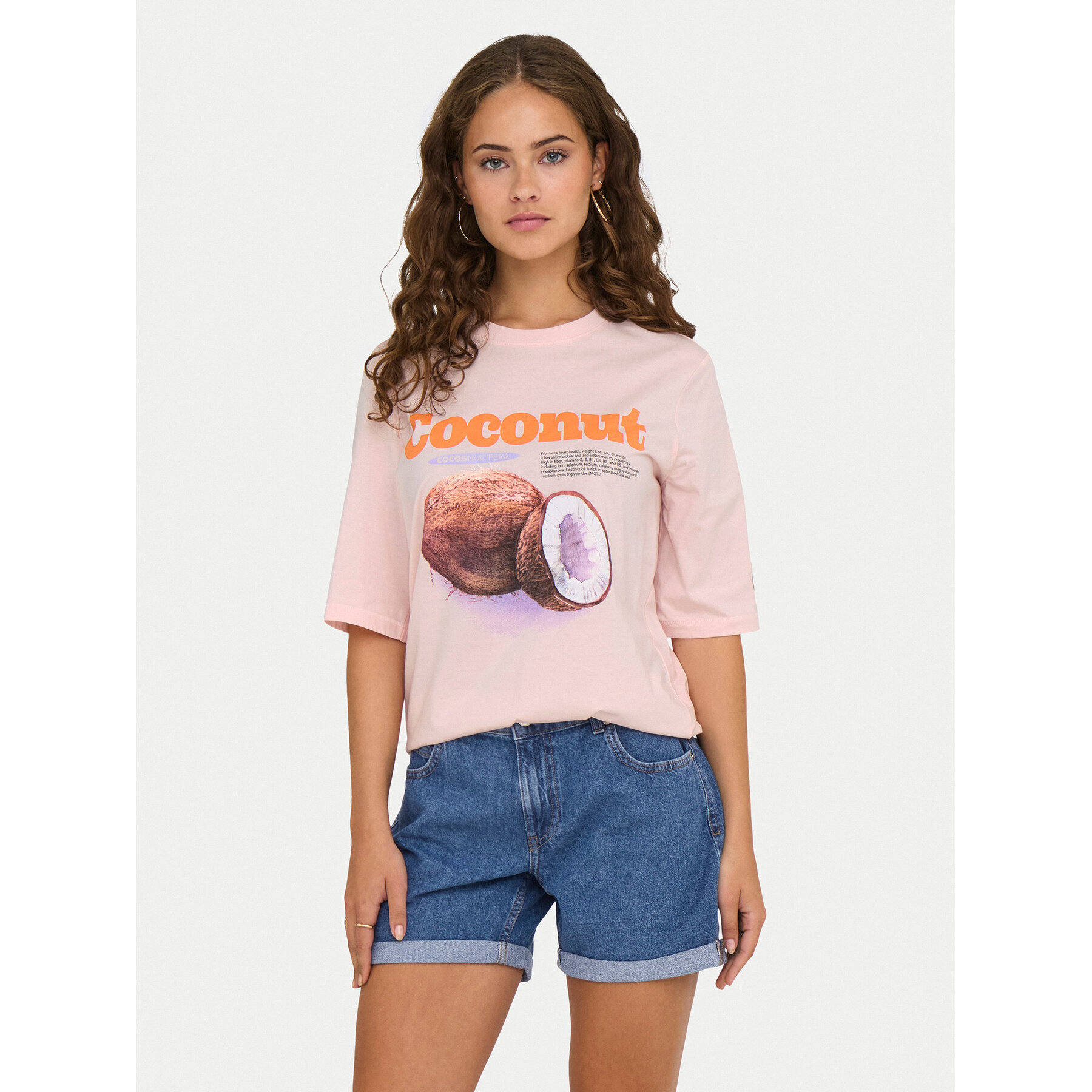 ONLY Póló Phoebe 15351369 Rózsaszín Regular Fit