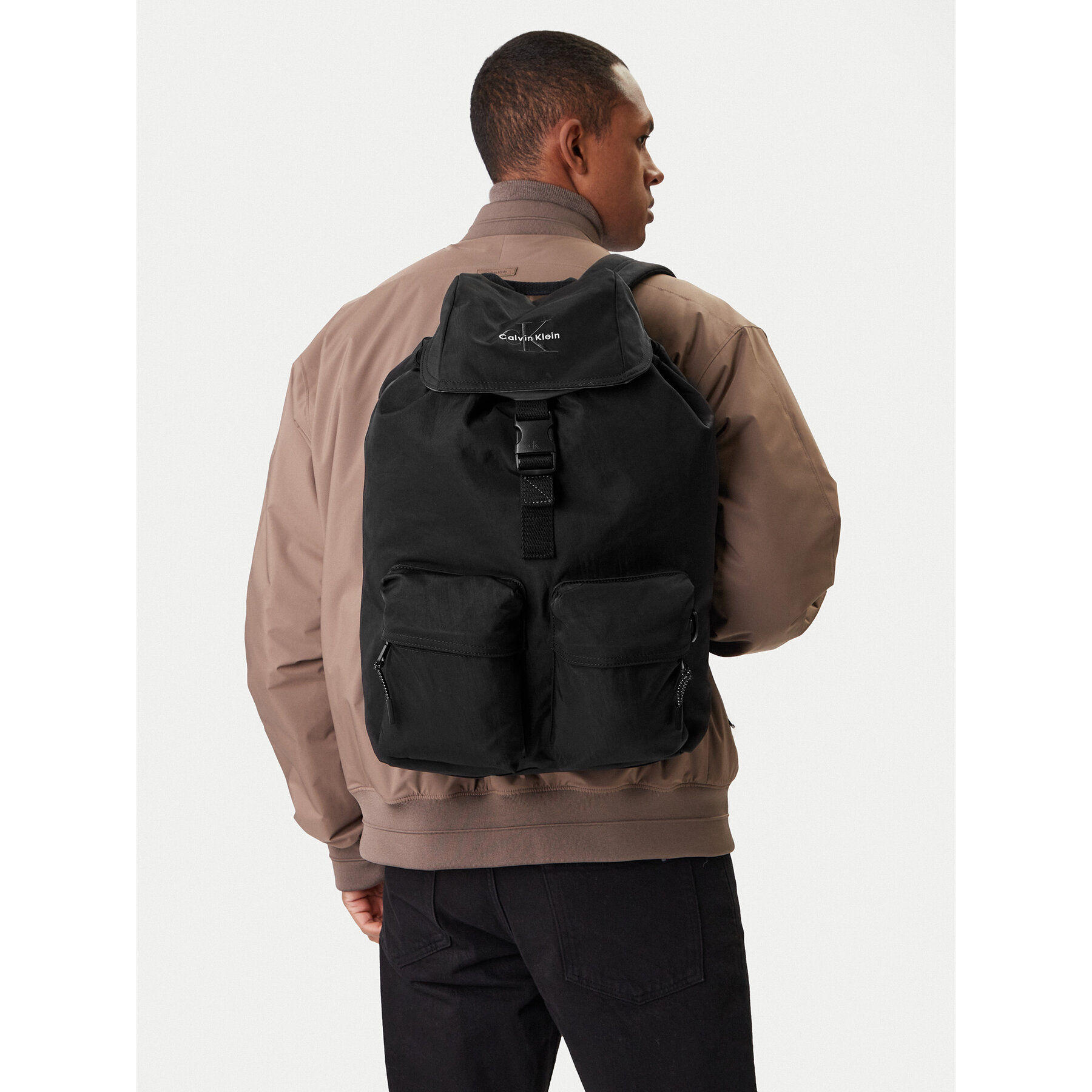 Σακίδιο Calvin Klein Bold Flap Backpack LV04D3270G Μαύρο