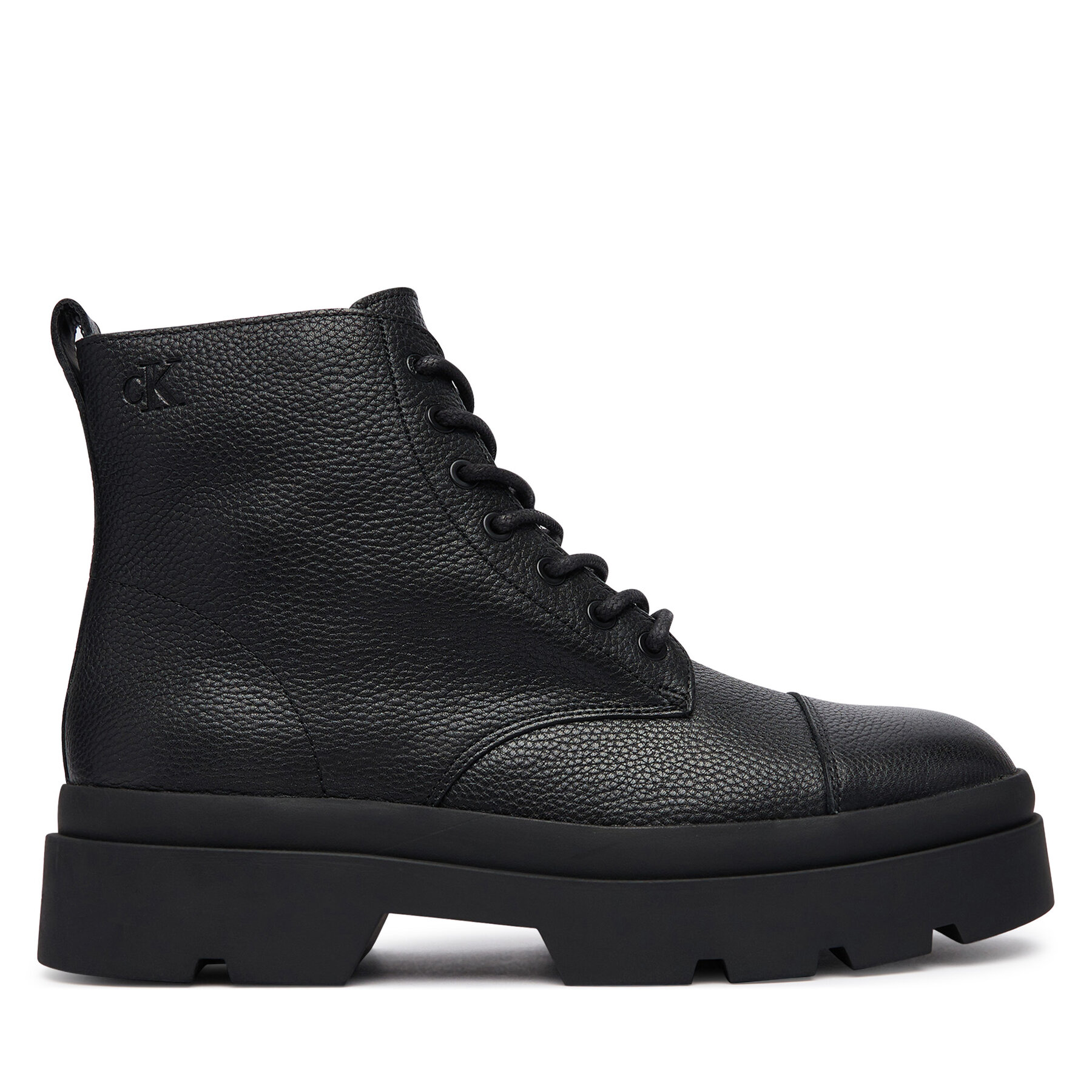 Pohodni čevlji Calvin Klein Lugged Mid Lace Up Tc Tu Lth HM0HM02267 Črna