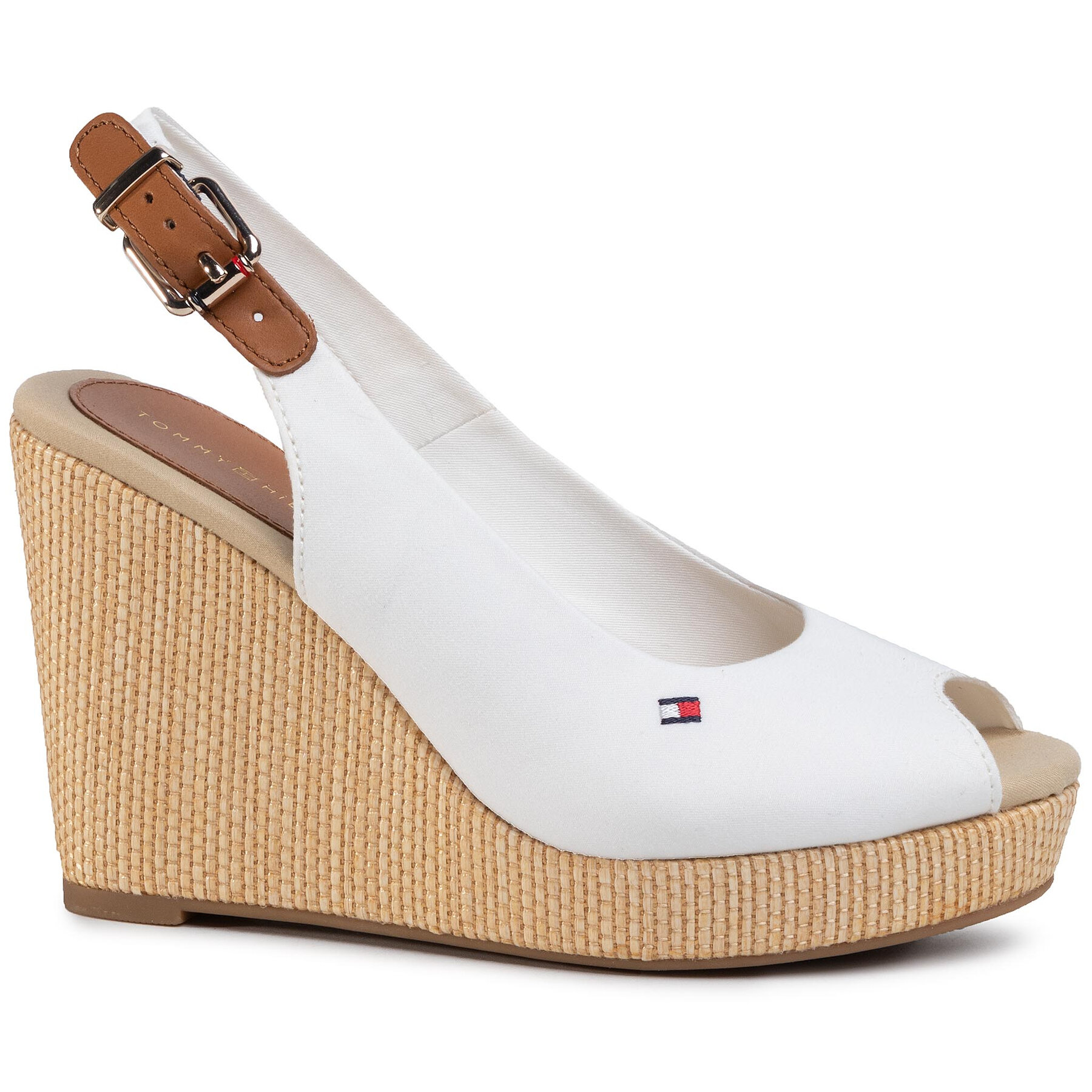 Espadrillas Tommy Hilfiger Iconic Elena Sling Back Wedge FW0FW04789 Écru