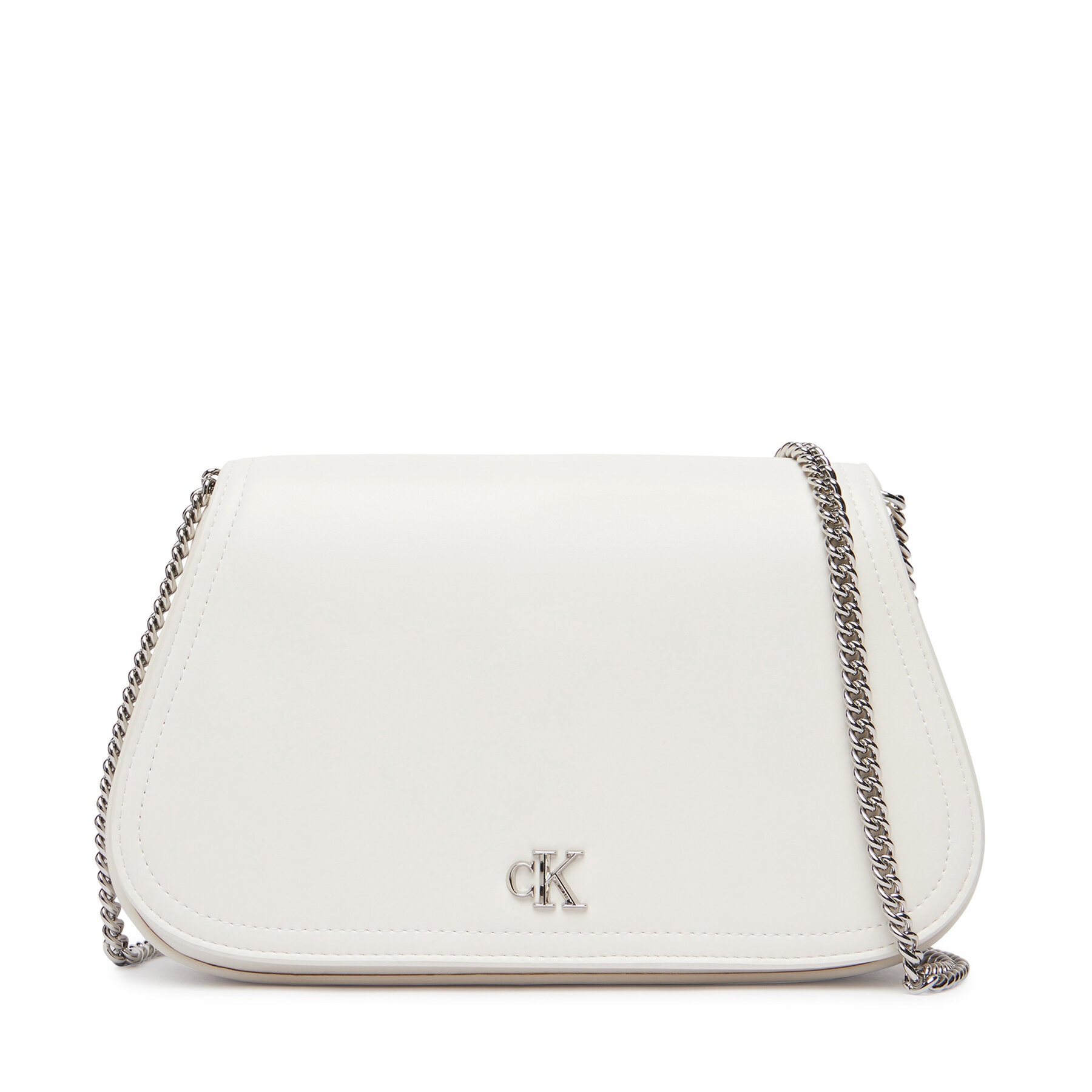 Geantă Calvin Klein Ck Curved Wallet On Chain LV04F1153G Alb