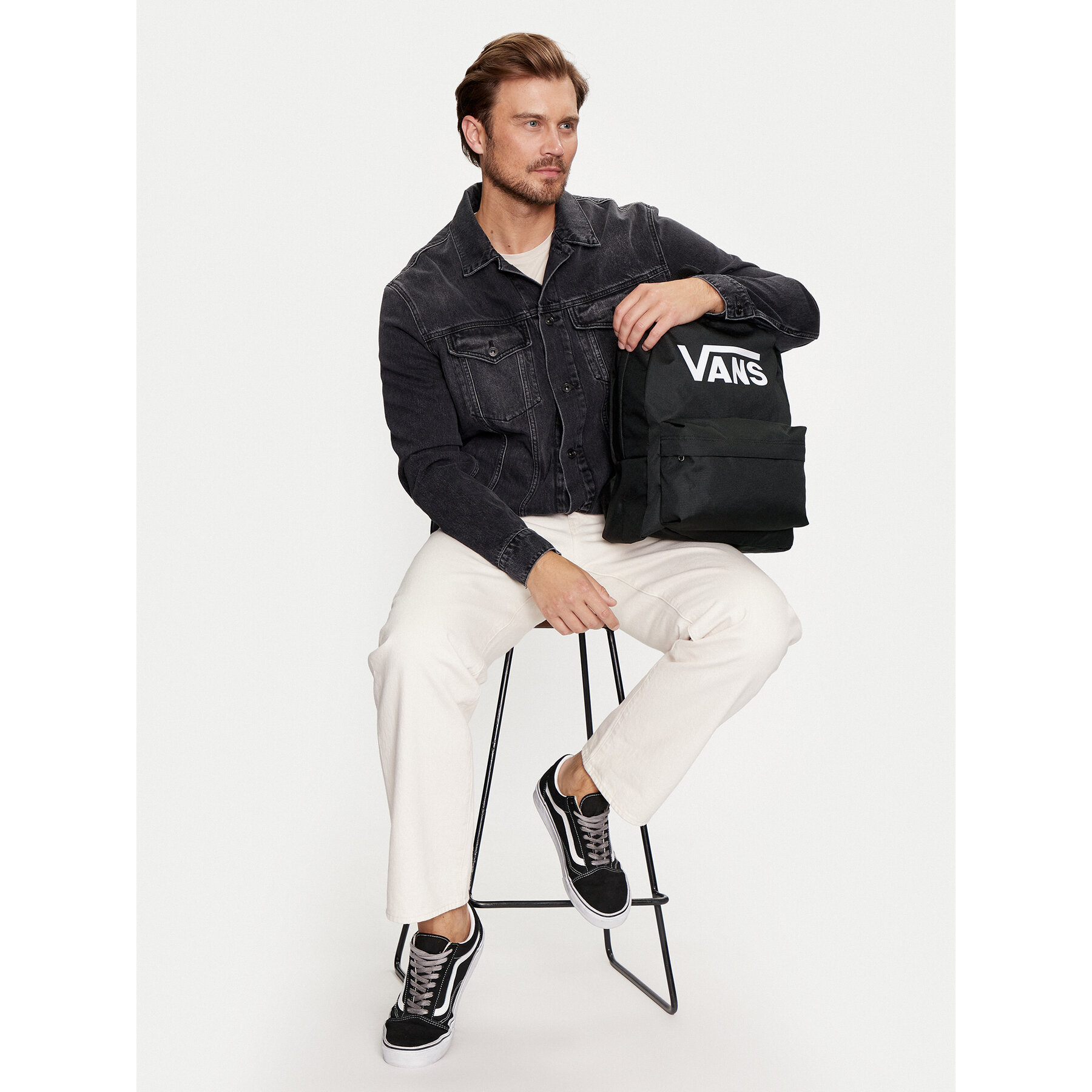 Hátizsák Vans Old Skool Print Backpack VN000H50BLK1 Fekete
