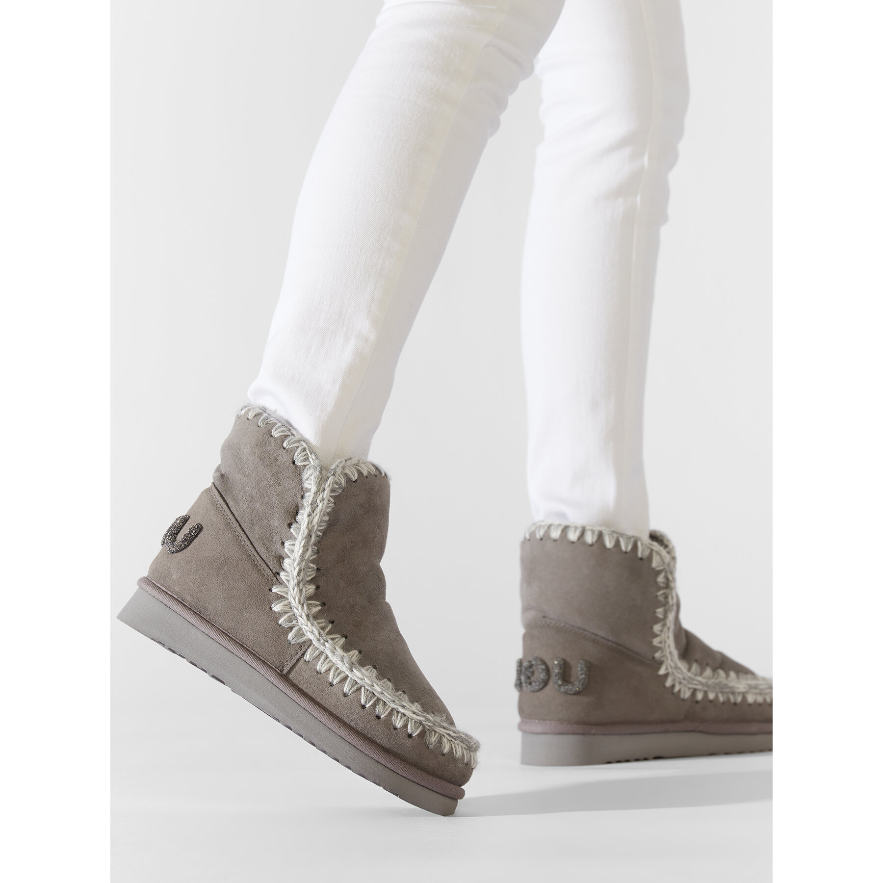 Μπότες Χιονιού Mou Eskimo 18 Glitter Logo Γκρι