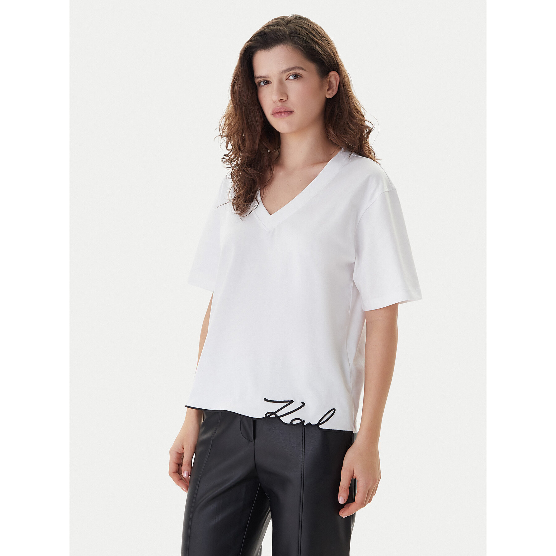 KARL LAGERFELD T-Shirt B1W17031 Weiß Relaxed Fit