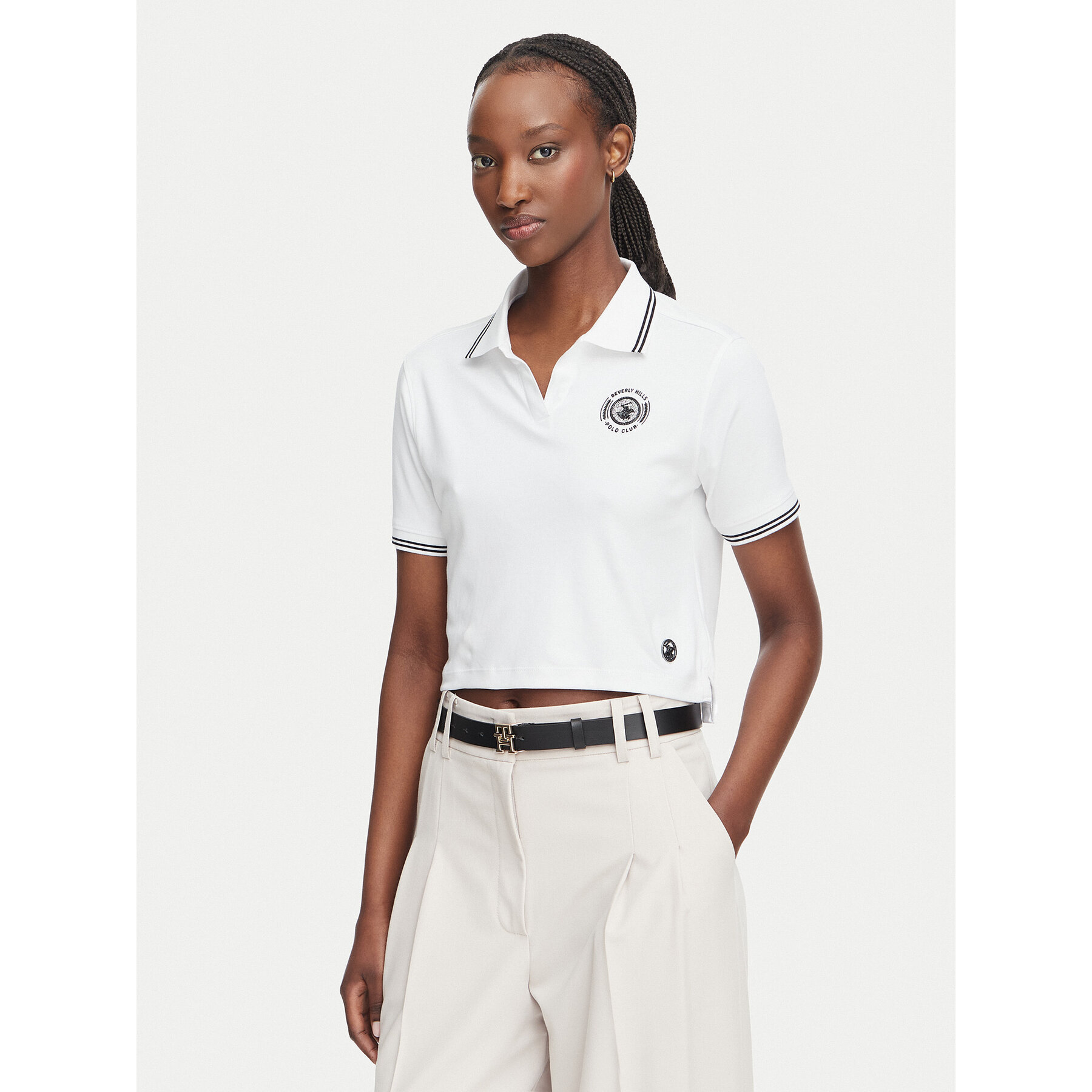 Beverly Hills Polo Club Poloshirt L2605-HR Weiß Regular Fit