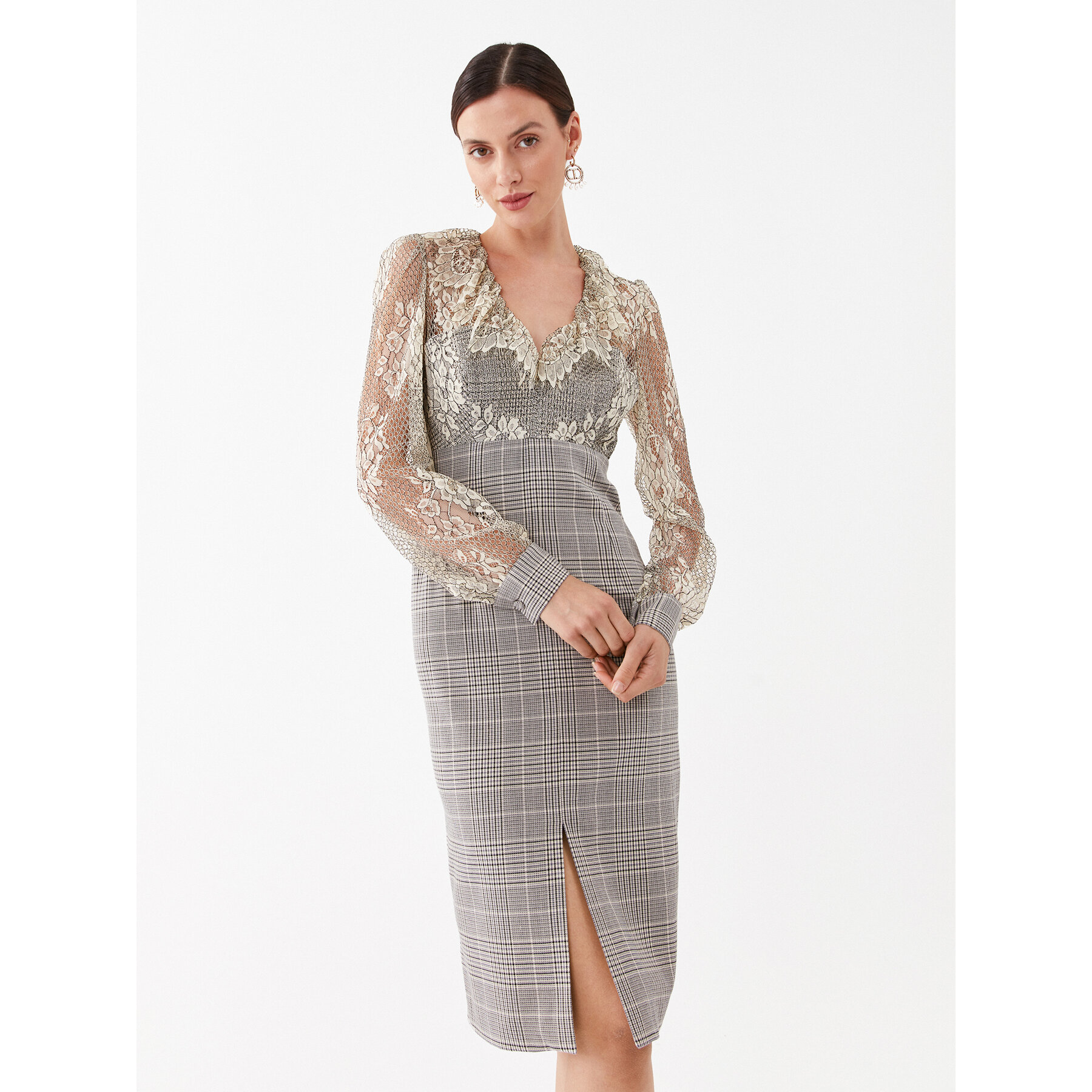 TWINSET Kleid für den Alltag 232TP2630 Grau Regular Fit