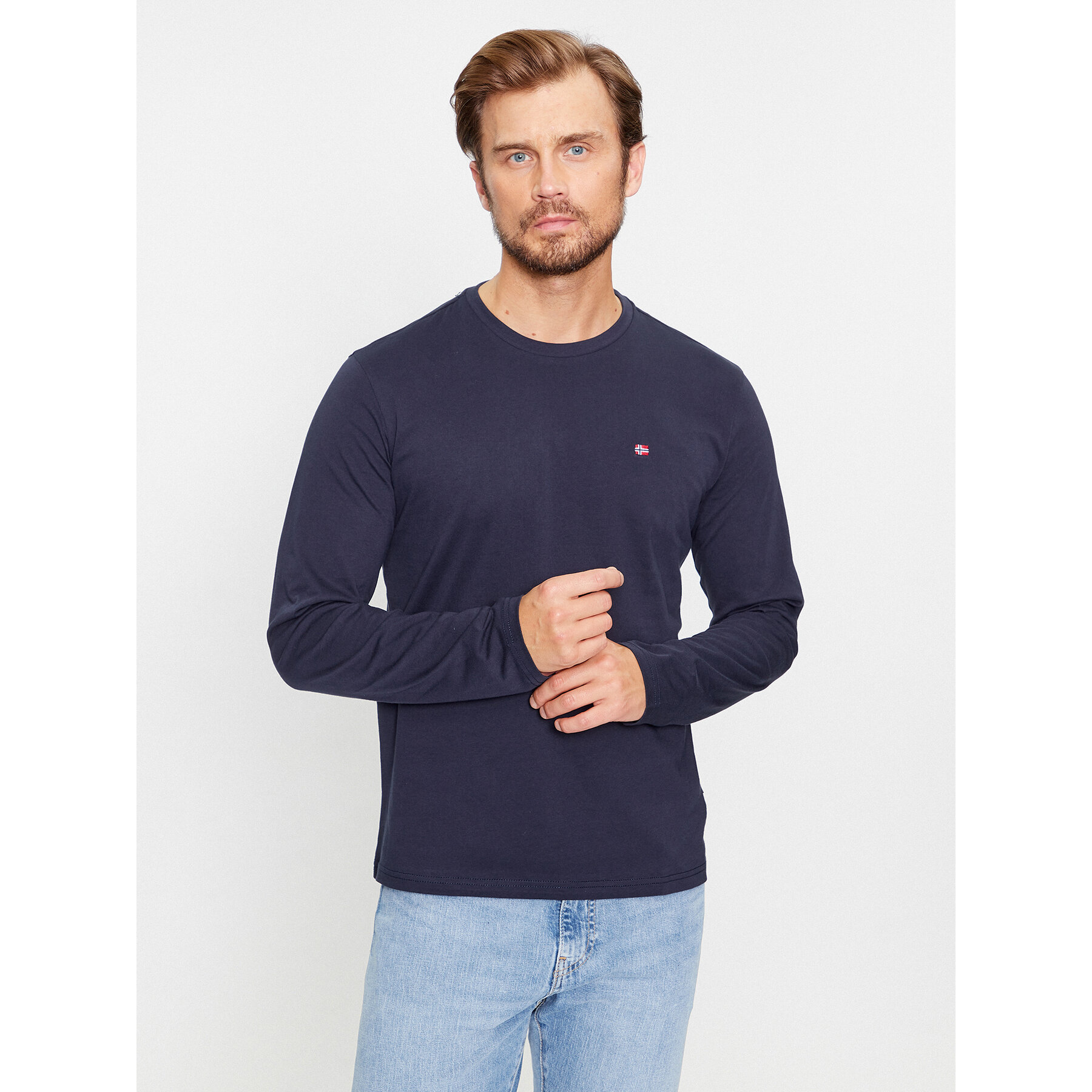 Napapijri Longsleeve Salis NP0A4HN7 Dunkelblau Regular Fit