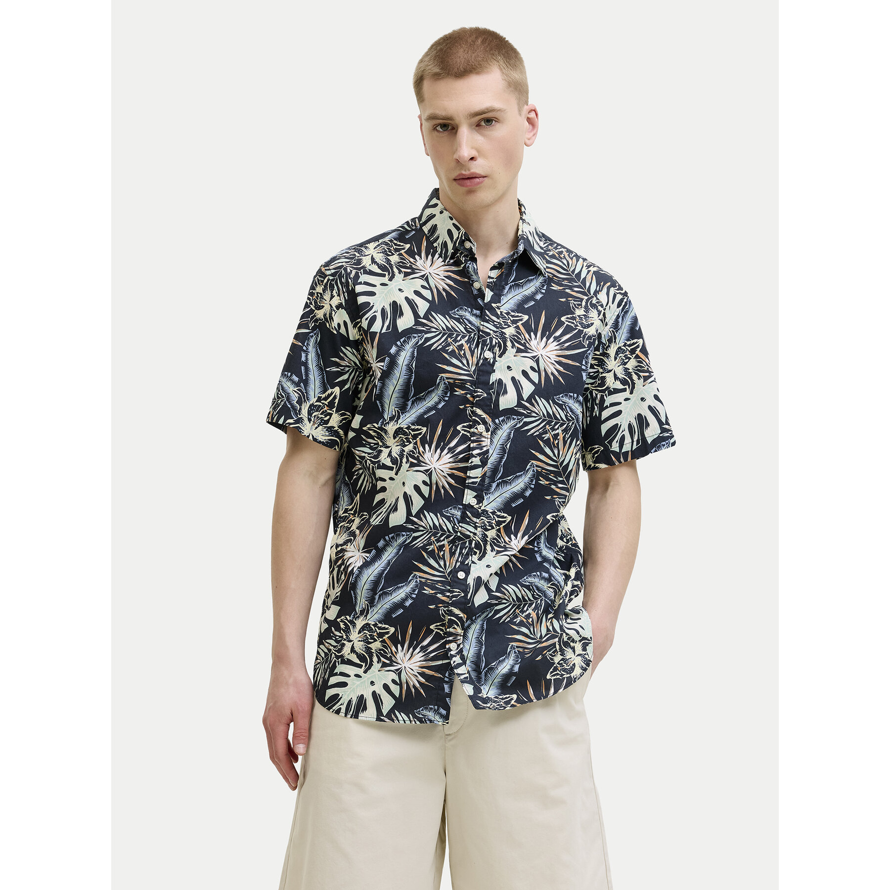 Jack & Jones Hemd Honolulu 12289667 Schwarz Regular Fit