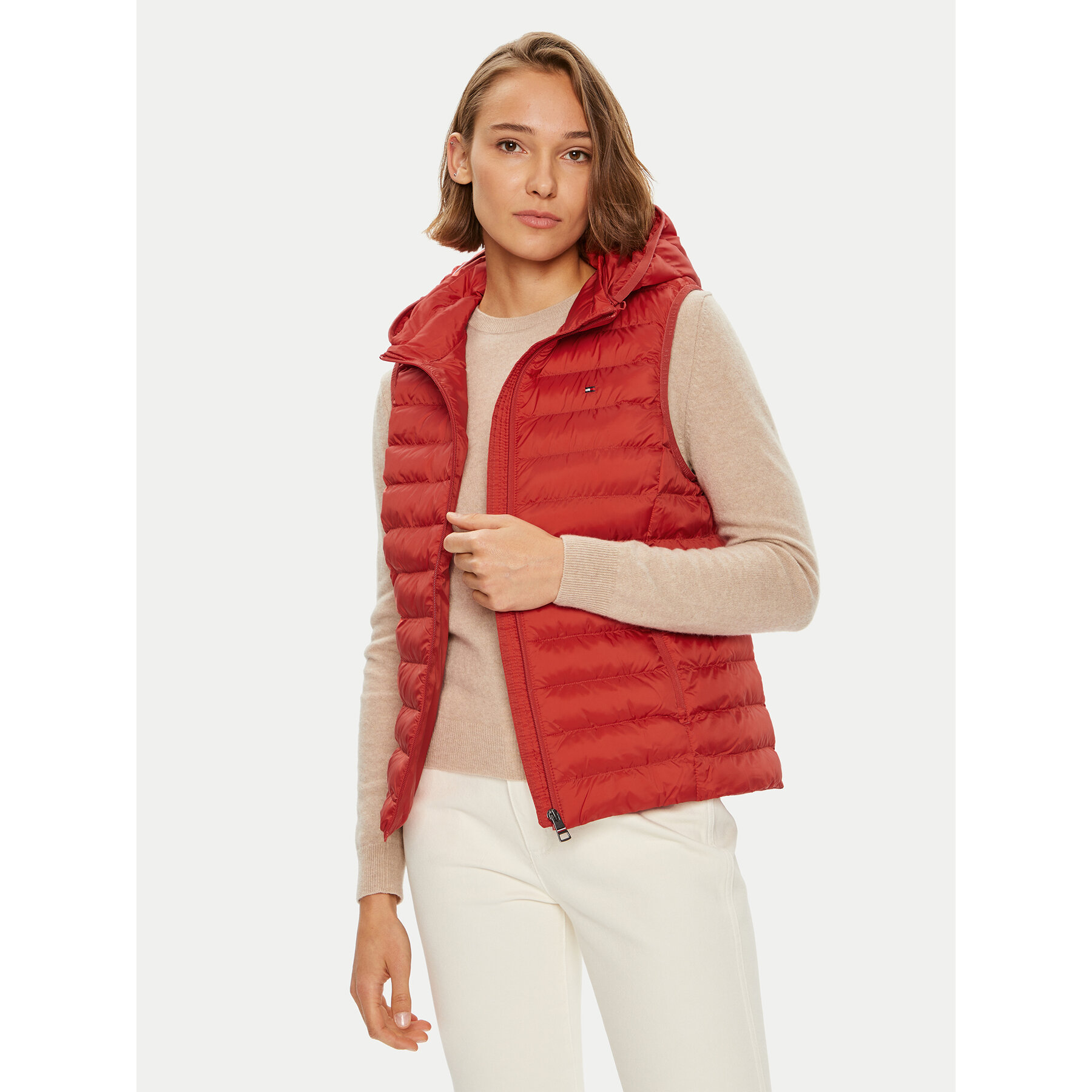 Tommy Hilfiger Bodywarmer Global Stripe WW0WW40779 Rot Regular Fit
