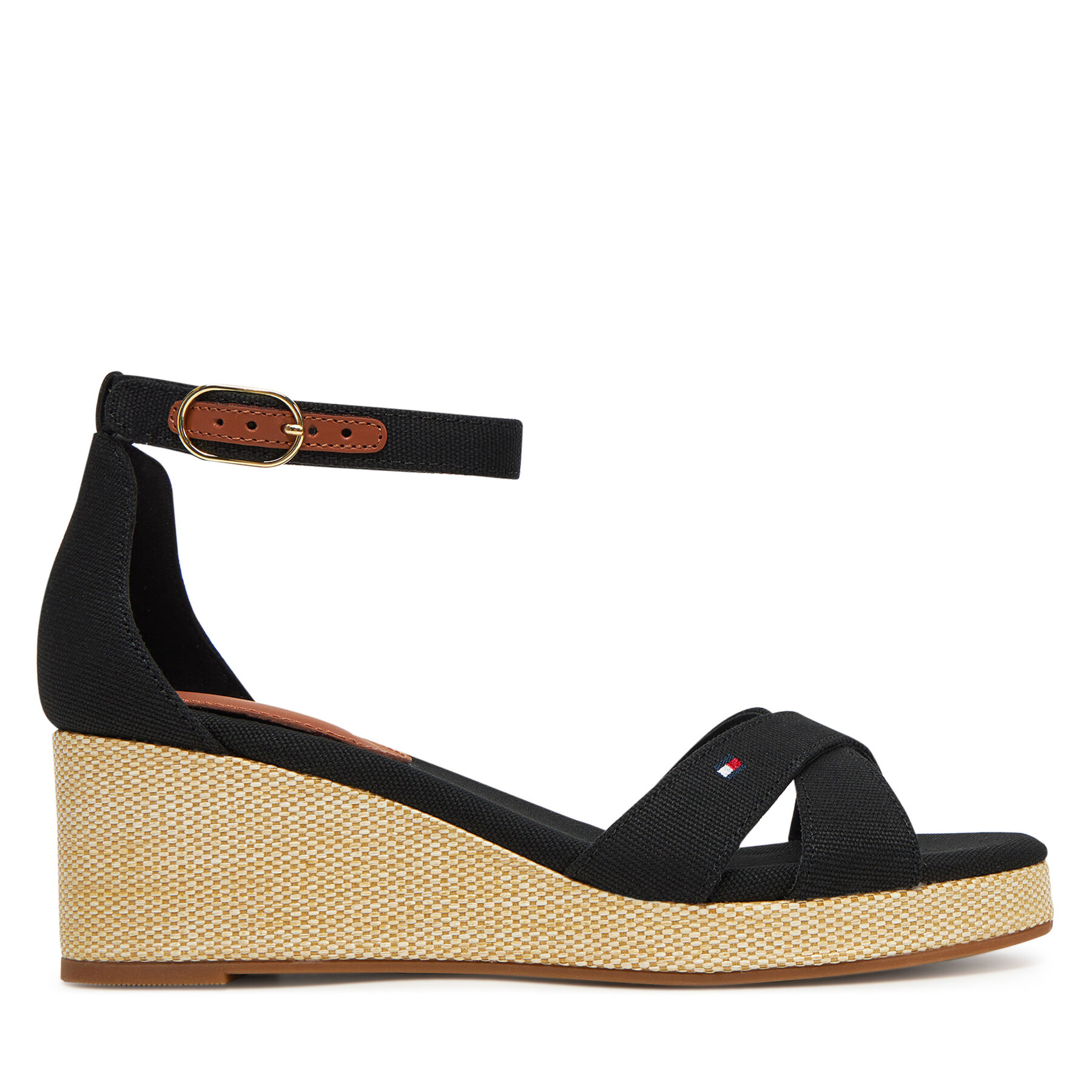 Espadrilės Tommy Hilfiger Flag Criss-Cros Mid Wedge Espad FW0FW08481 Juoda