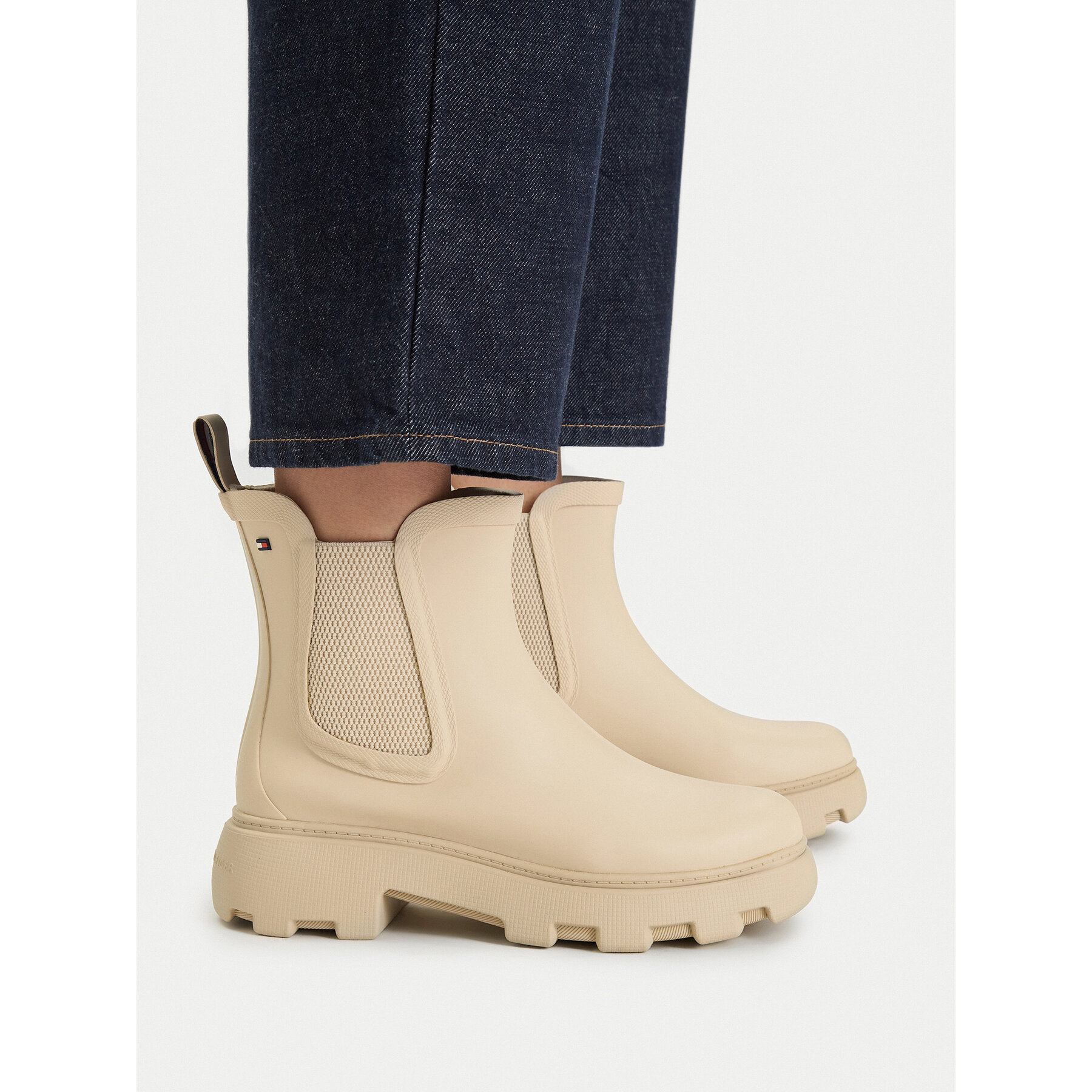 Cizme de cauciuc Tommy Hilfiger Flag Cleated FW0FW09387 Bej