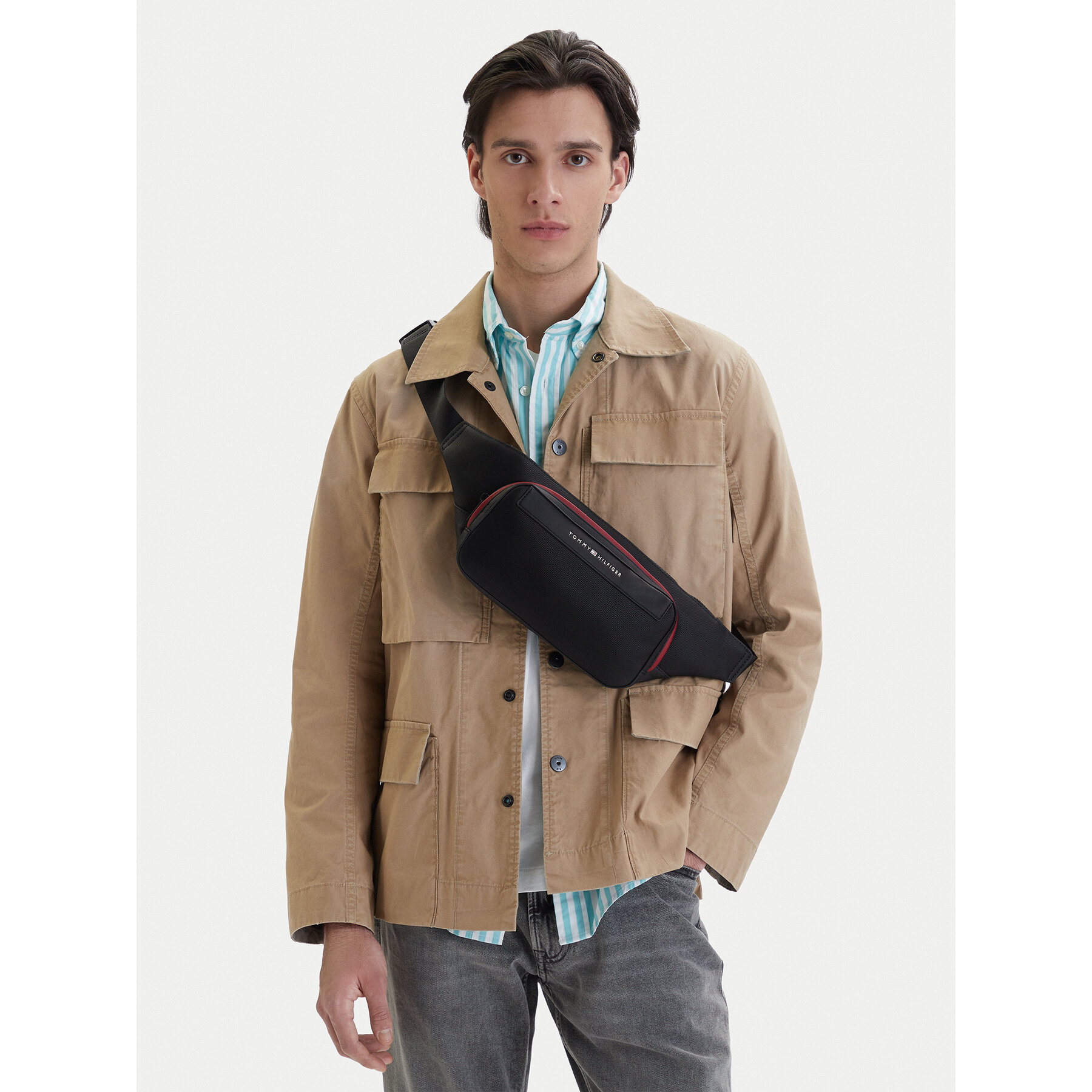 Τσαντάκι Μέσης﻿ Tommy Hilfiger Th Foundation Bumbag AM0AM14159 Μαύρο