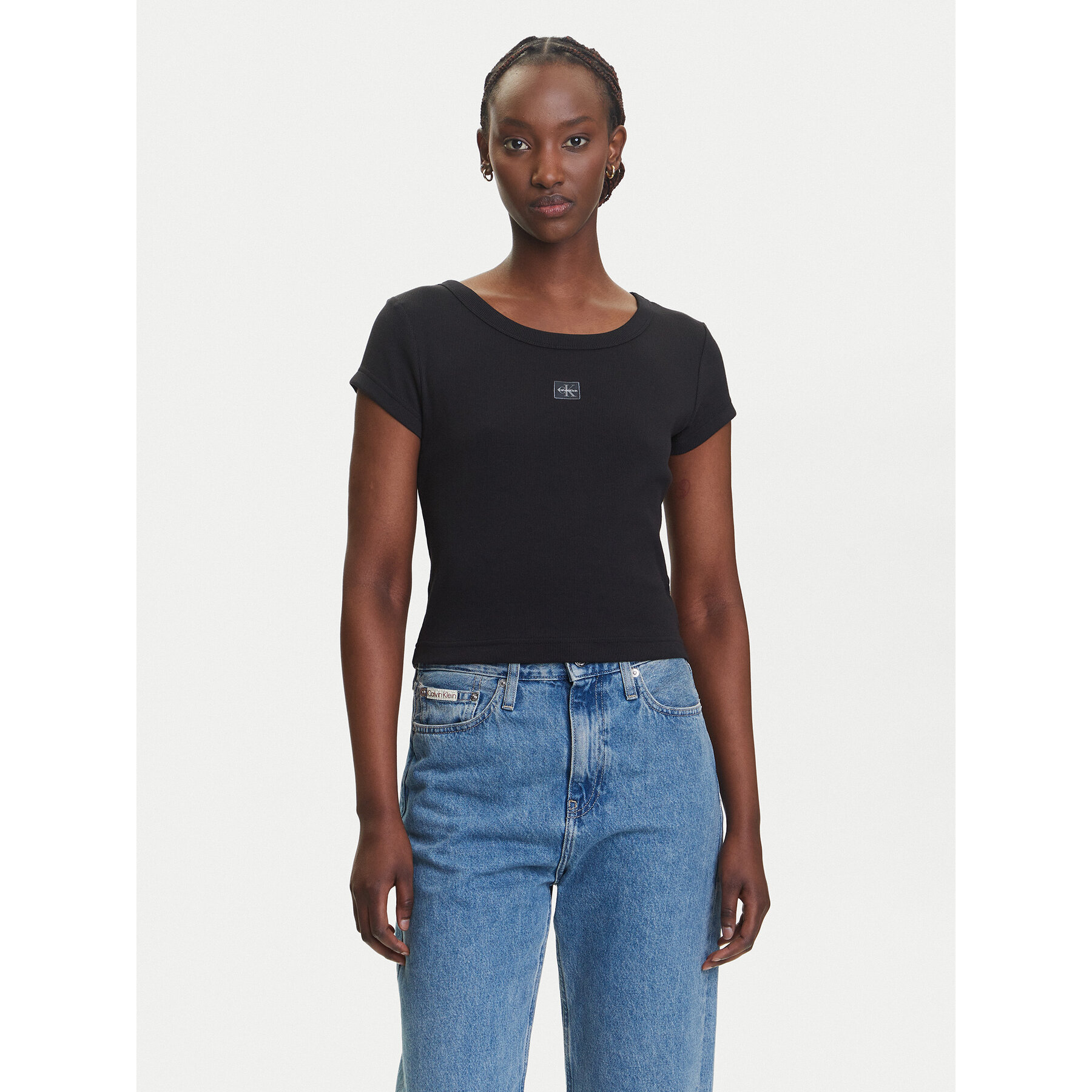 Calvin Klein Jeans Póló LV047C200G Fekete Slim Fit