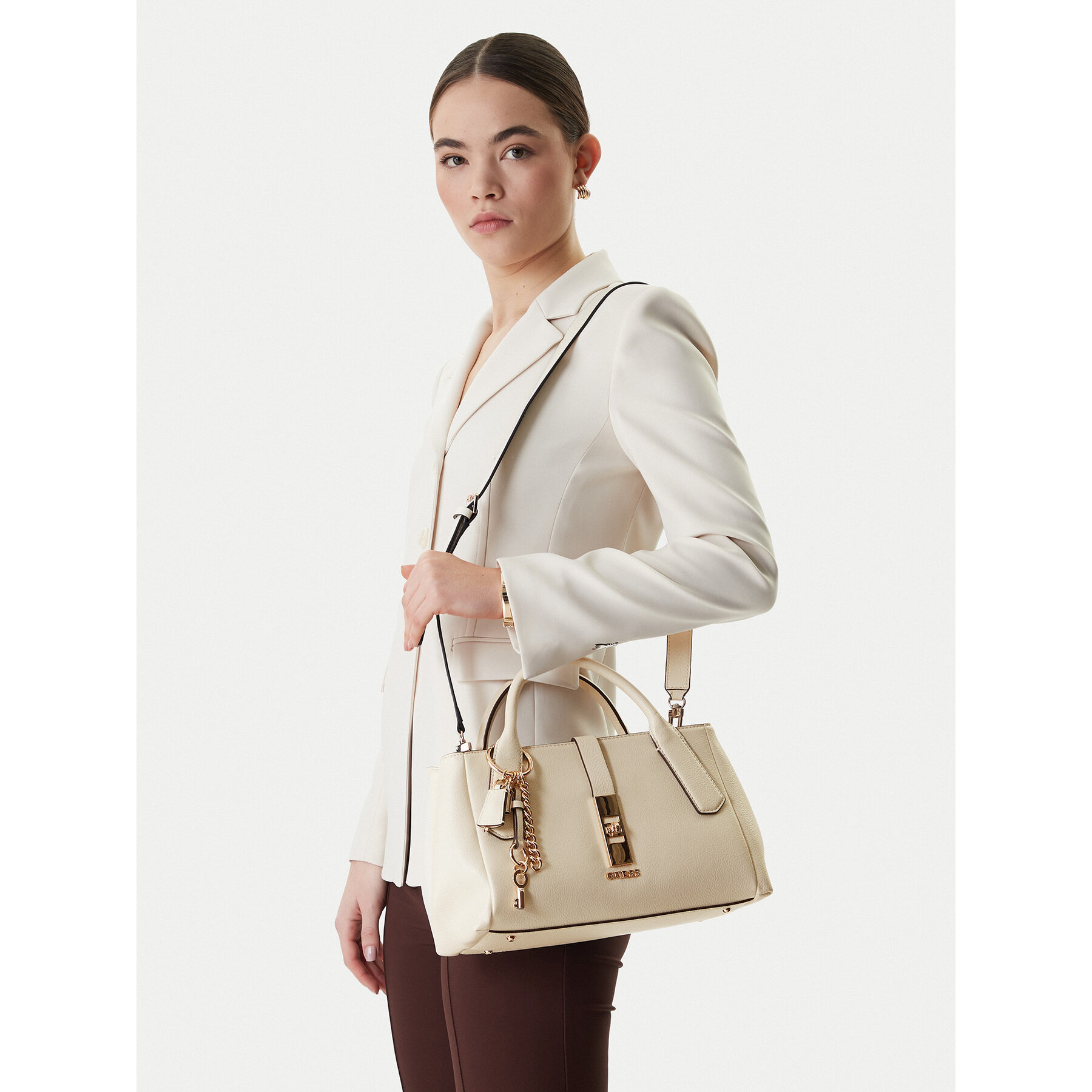 Дамска чанта Guess Brooke HWBG98 97060 Екрю