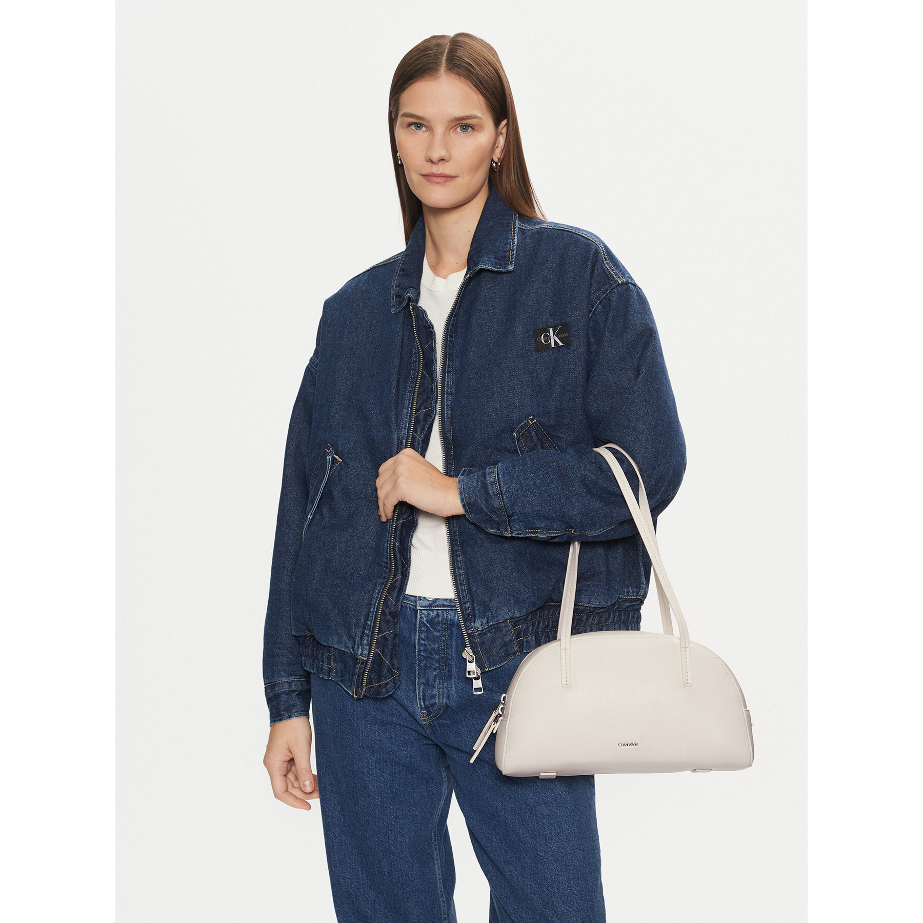 Τσάντα Calvin Klein Ck Glide Elongated Shoulder Bag K60K612819 Λευκό