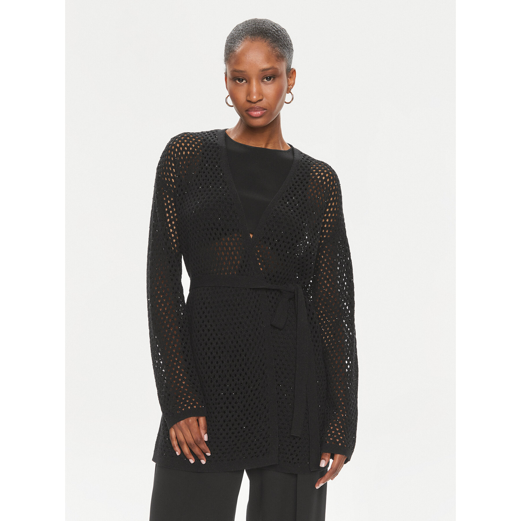 TWINSET Strickjacke 241TT3083 Schwarz Regular Fit