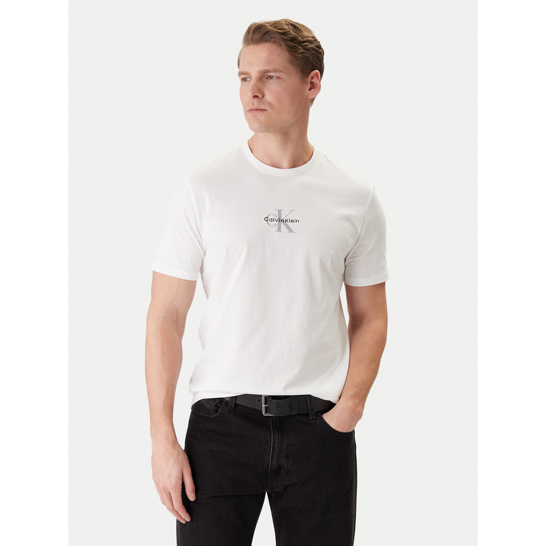 Calvin Klein Jeans T-Shirt LV04RB866G Weiß Regular Fit