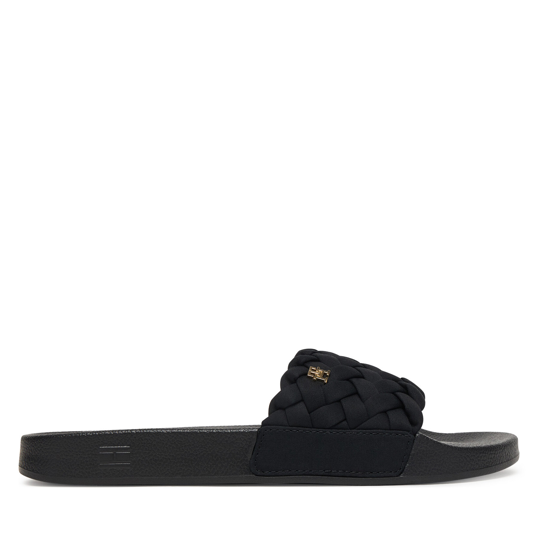 Papucs Tommy Hilfiger Th Braided Pool Slide FW0FW09203 Fekete