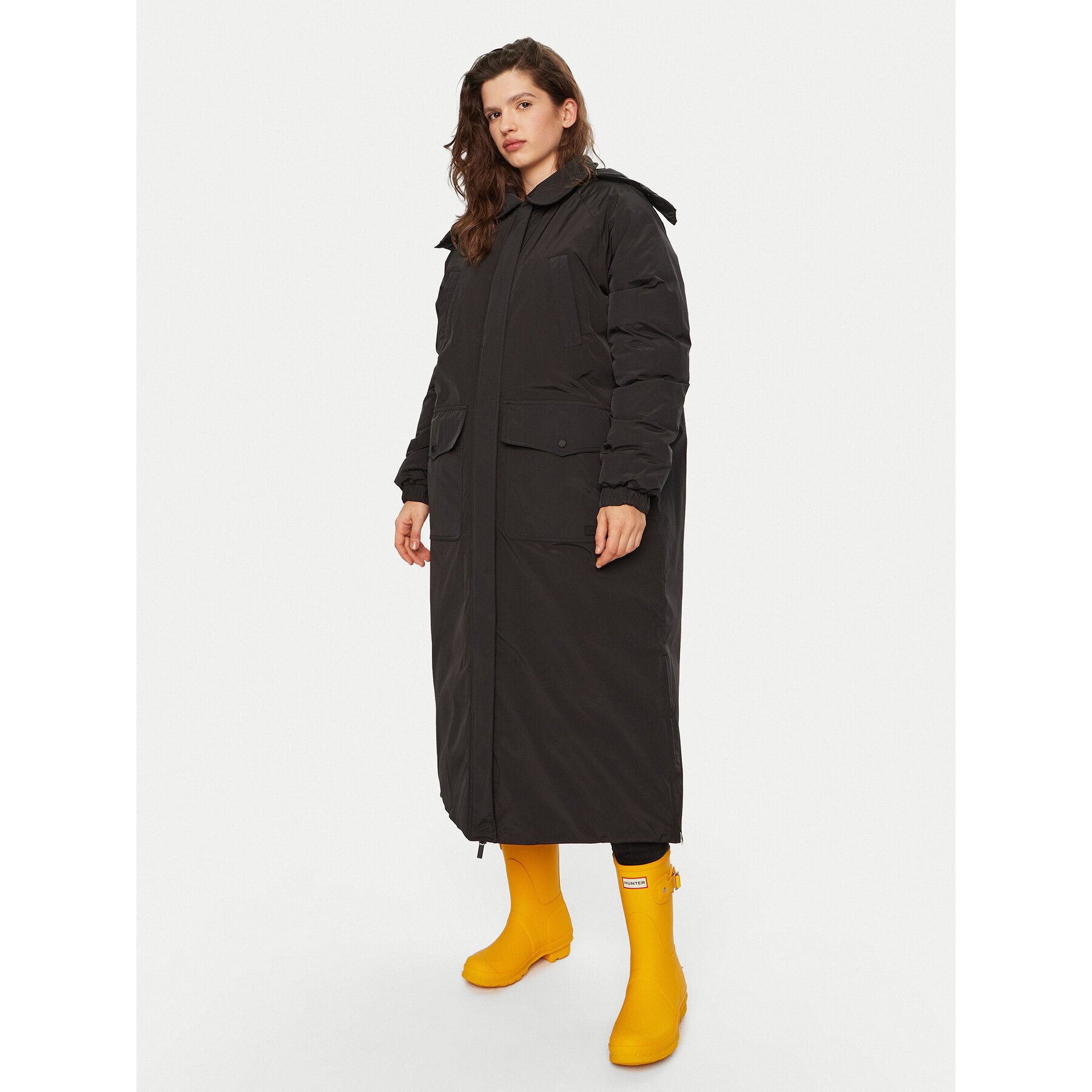 Hunter Prijelazni kaput HARW0014242 Crna Regular Fit