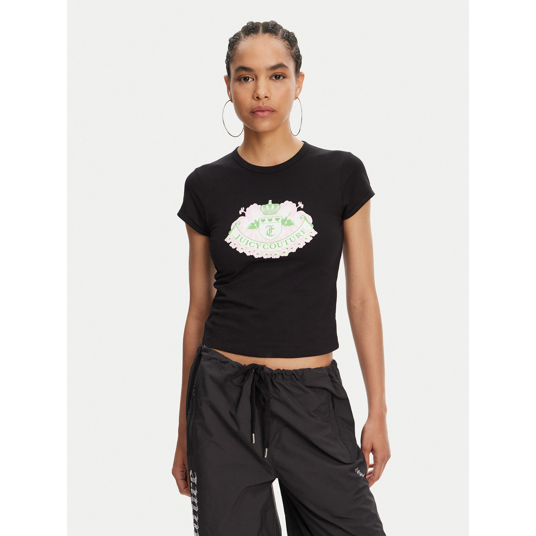 Juicy Couture Camiseta Hibiscus JCGCT125041 Negro Slim Fit