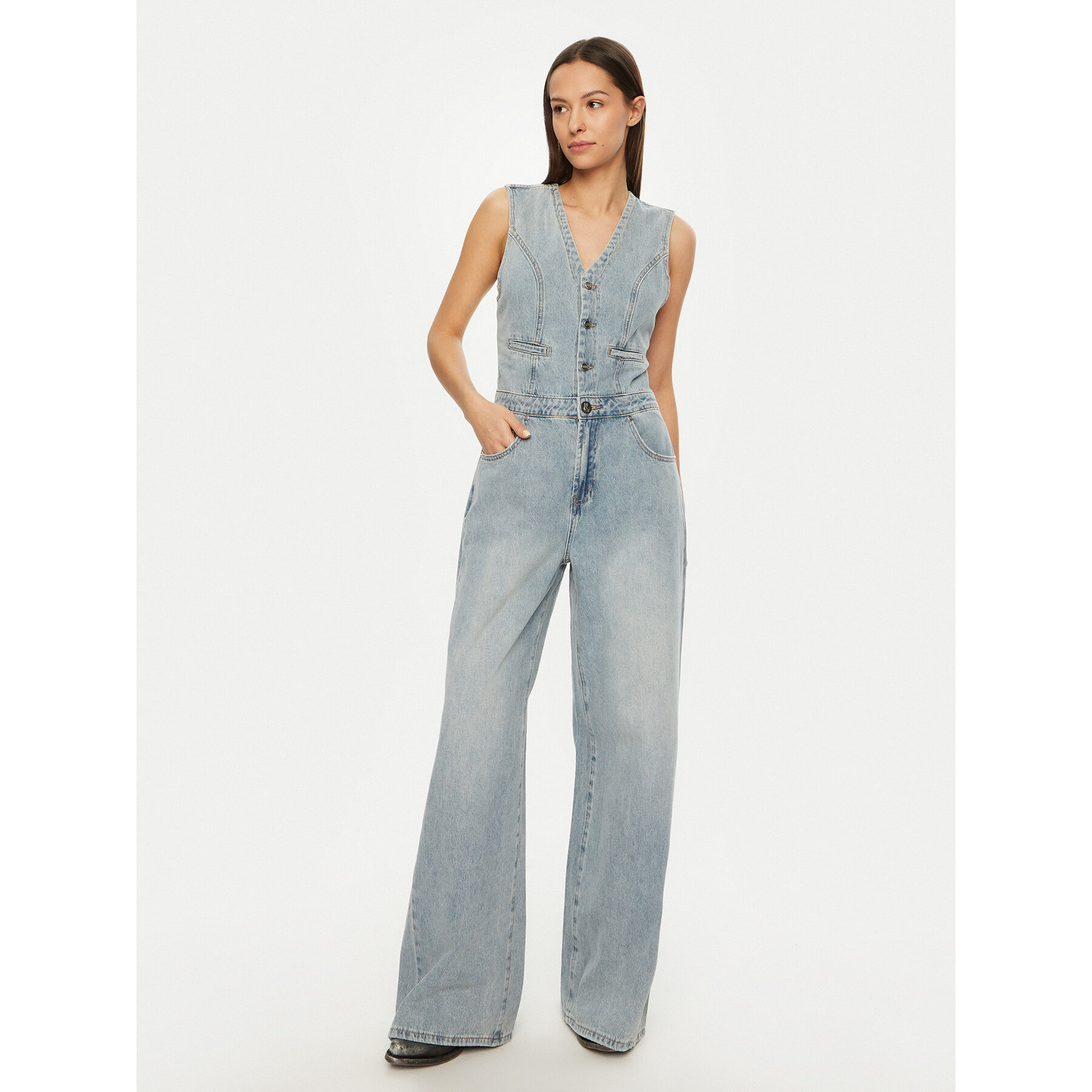 One Teaspoon Jumpsuit Love Machines 26793 Blau Regular Fit