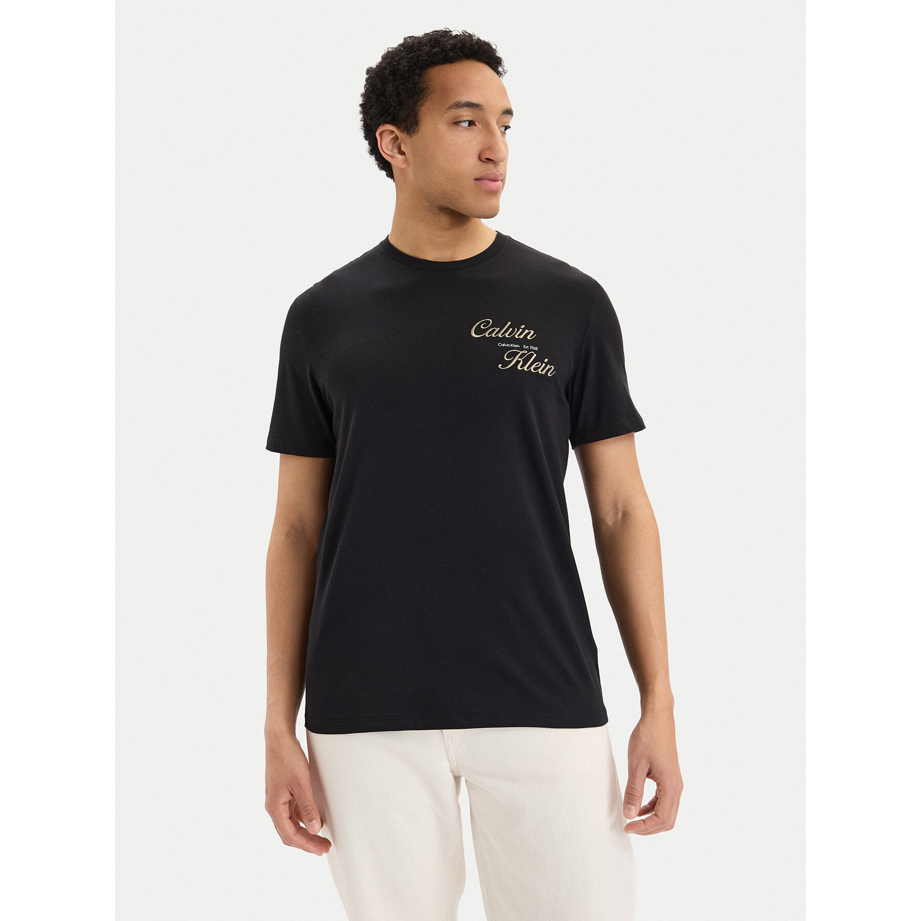 Calvin Klein Jeans T-Shirt SS 30s EU LV04RG804G Schwarz Regular Fit