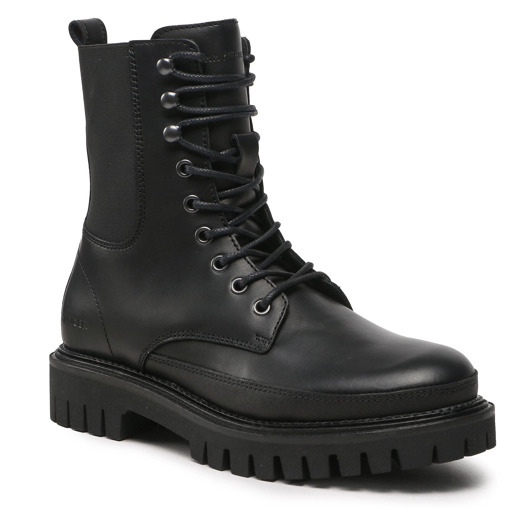 Trappers Tommy Hilfiger Premium Casual Chunky Lth Boot FM0FM04187 Black BDS altele-Trekkings imagine 2022 reducere