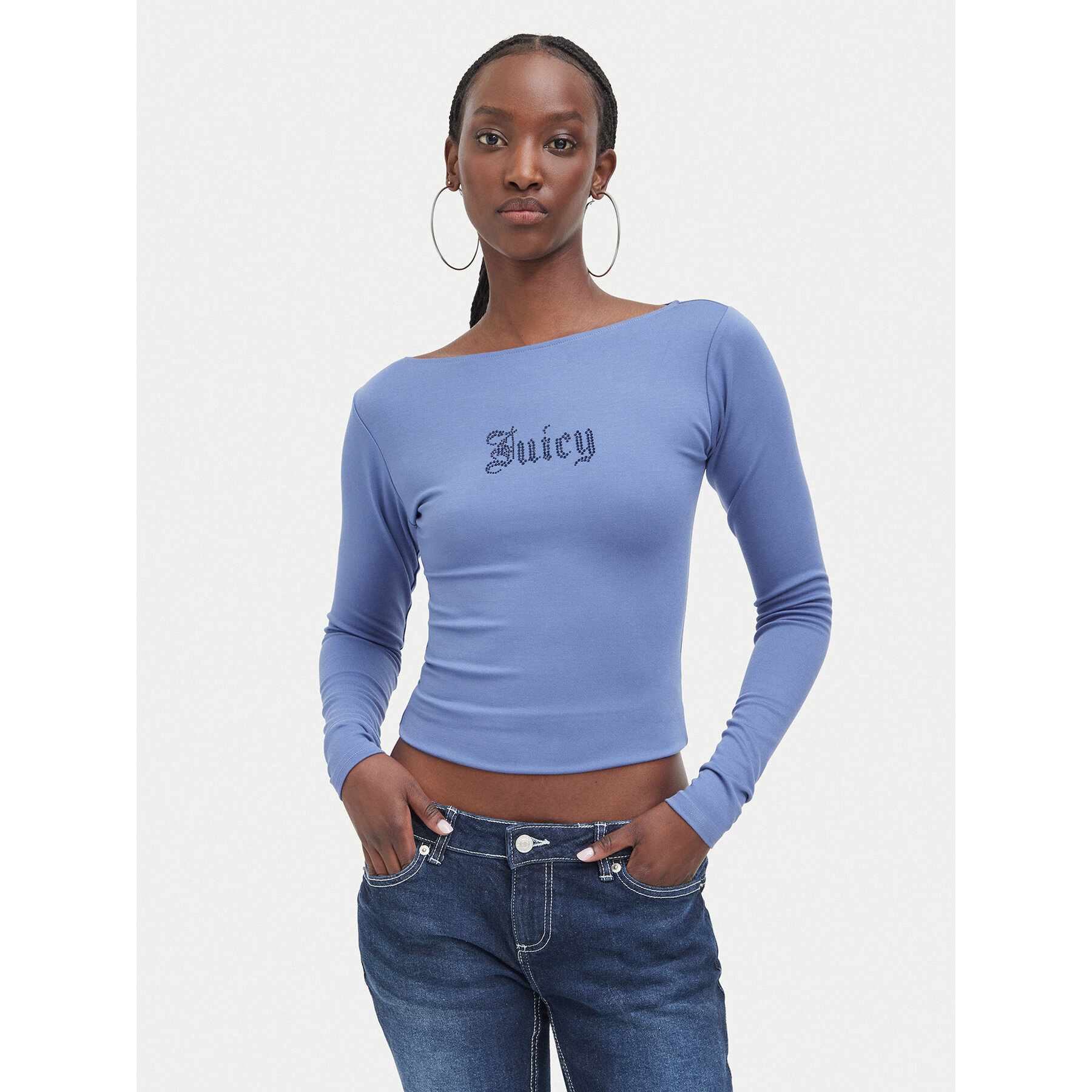 Juicy Couture Majica JCWCT226329 Plava Slim Fit