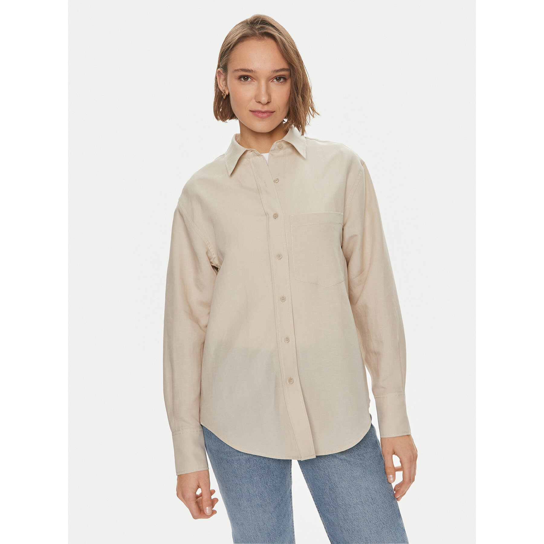 Calvin Klein Hemd K20K206694 Beige Relaxed Fit