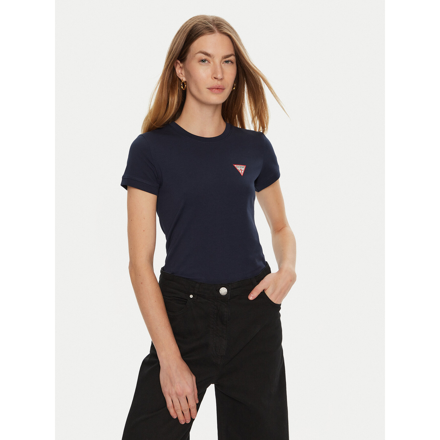 Guess T-Shirt W2YI44 J1314 Μπλε Slim Fit