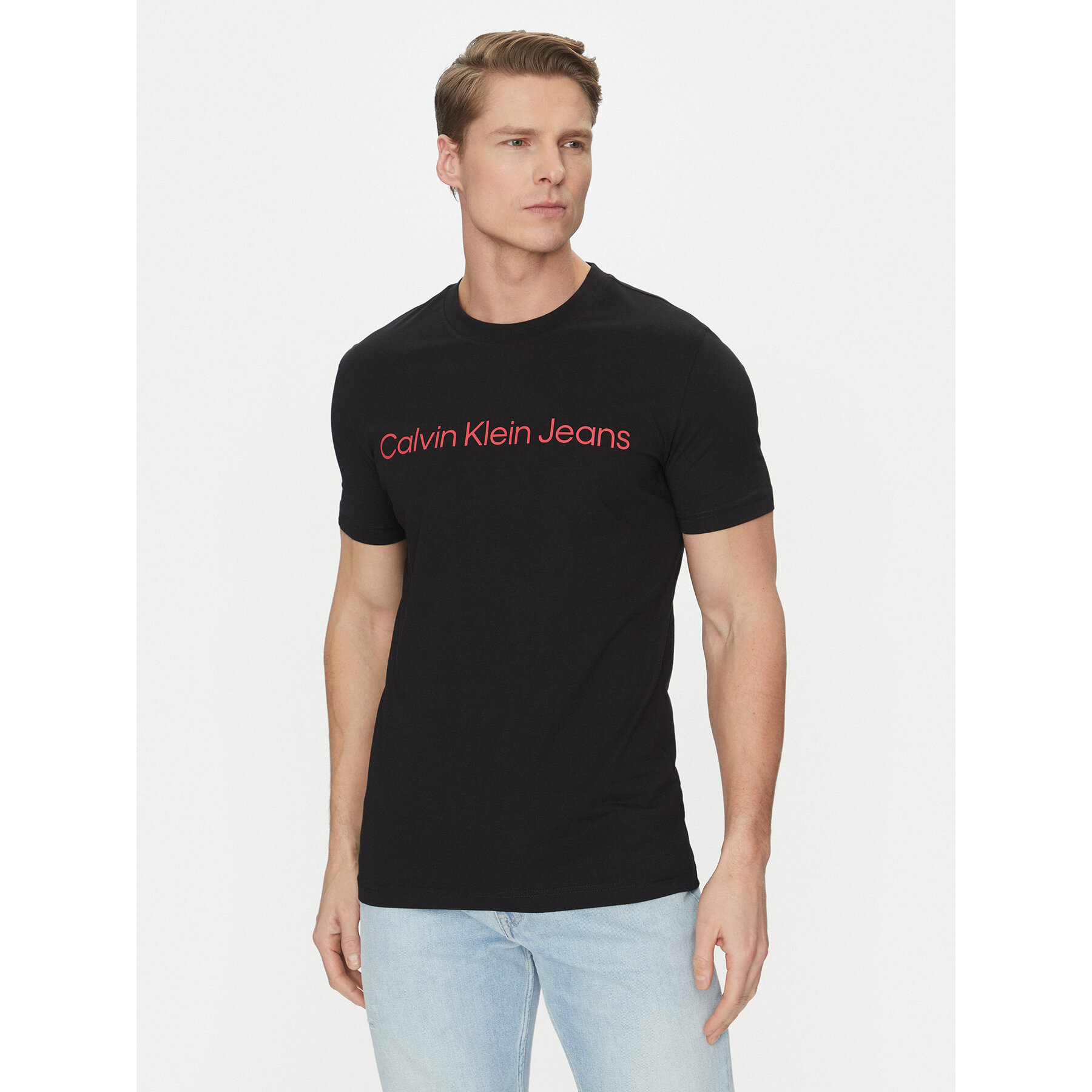 Calvin Klein Jeans T-Shirt J30J322552 Μαύρο Slim Fit