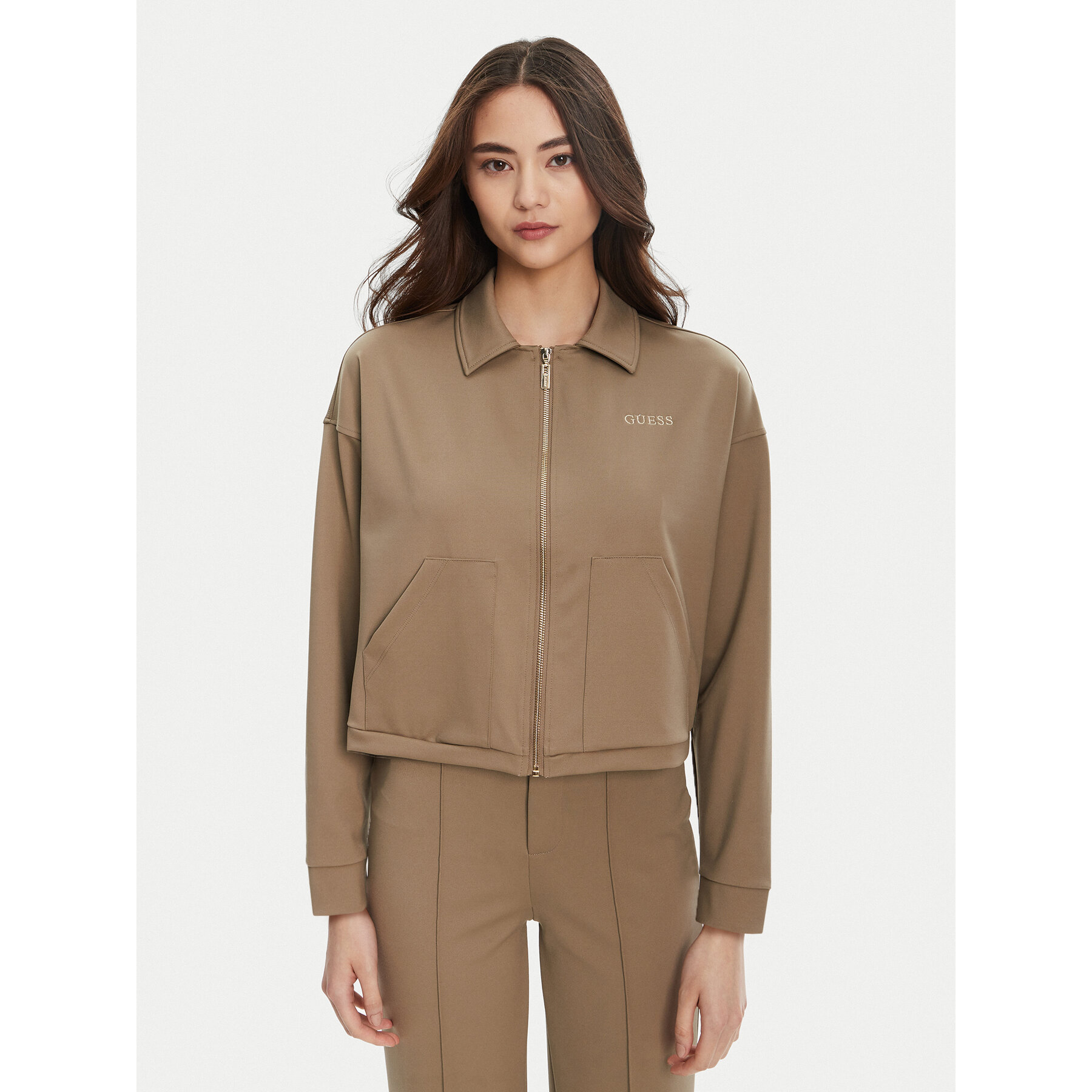 Guess Sweatshirt V5YL08 KCX42 Braun Regular Fit