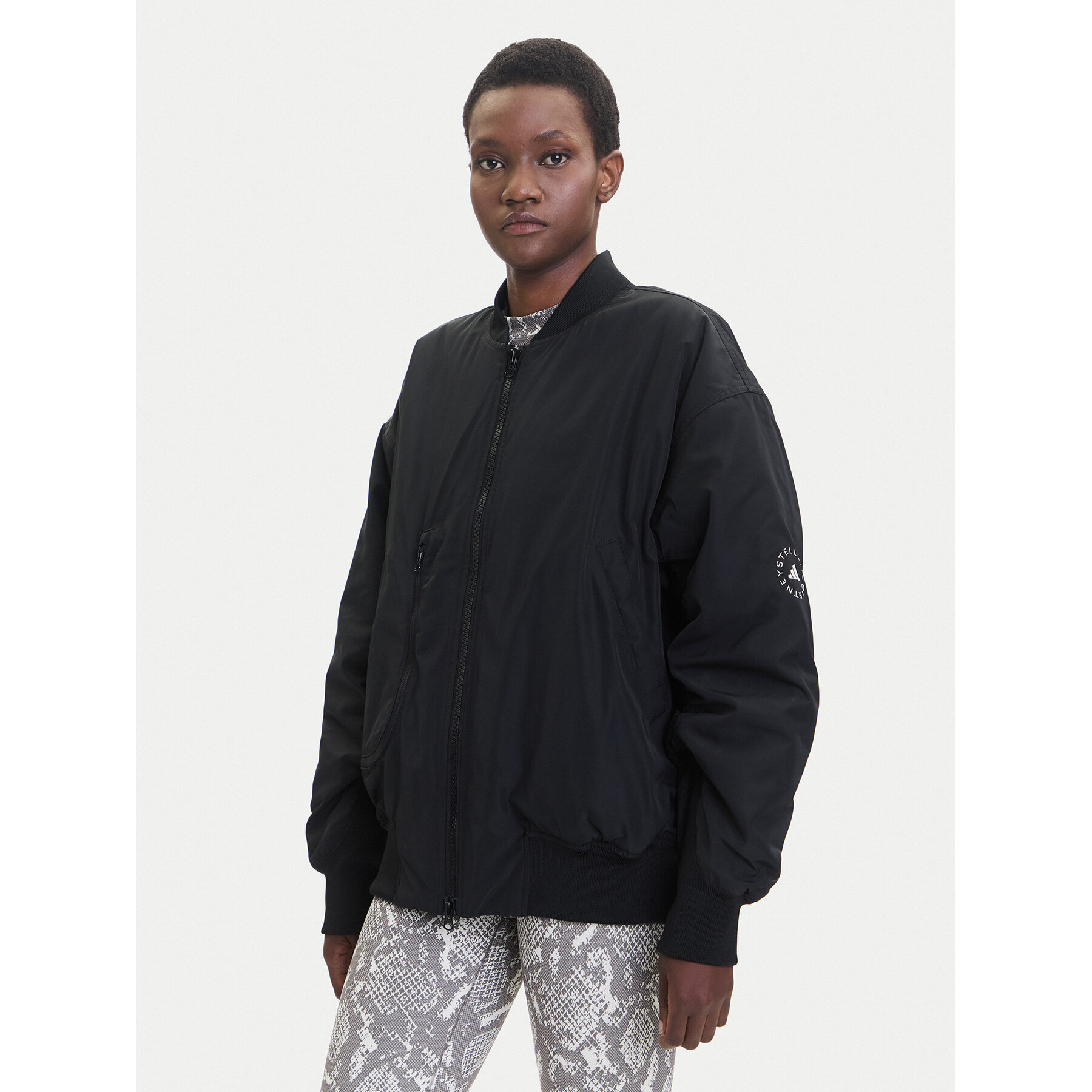 adidas by Stella McCartney Bomberjacke True Nature JF8466 Schwarz Oversize