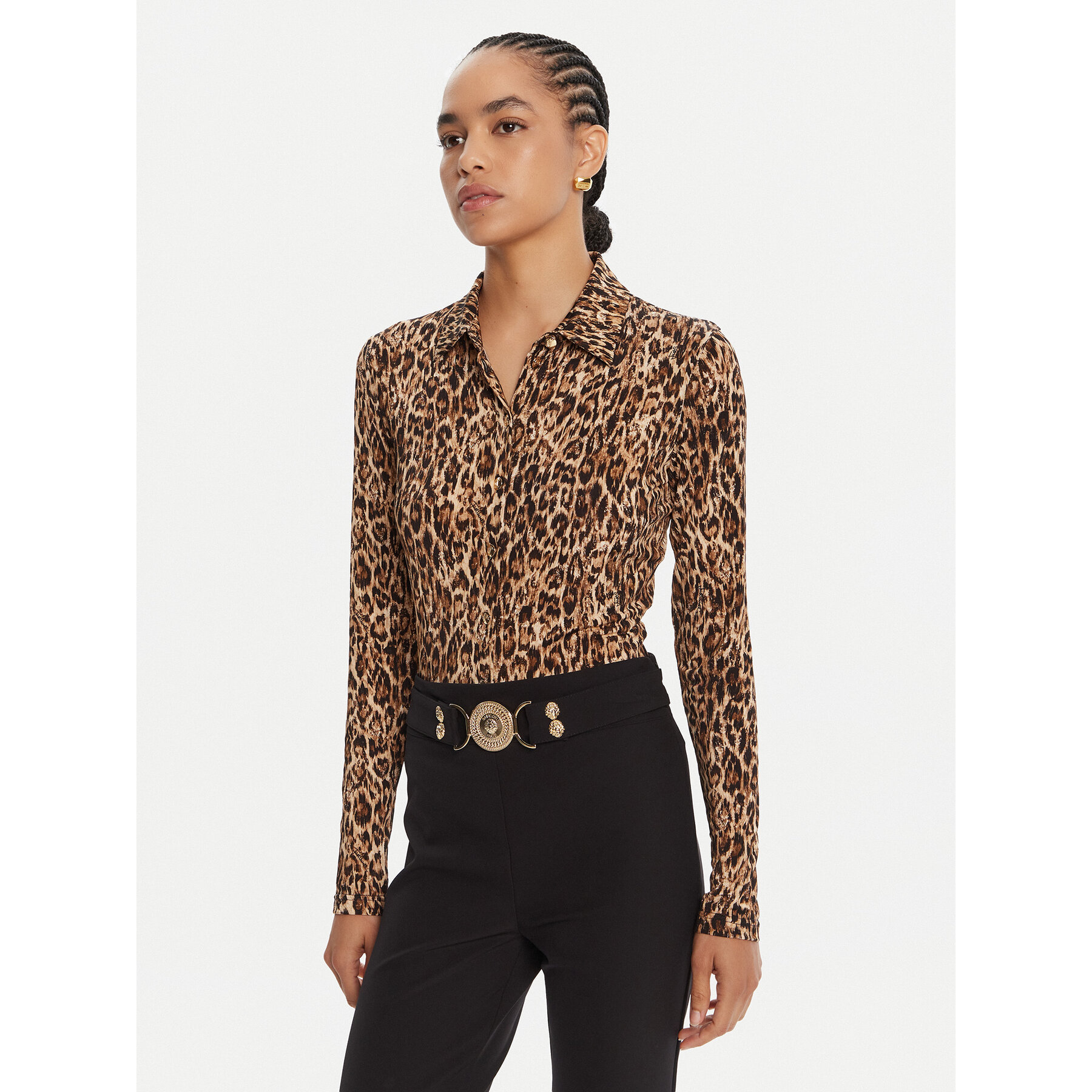 Just Cavalli Hemd 79PAL228 JS496 Braun Slim Fit