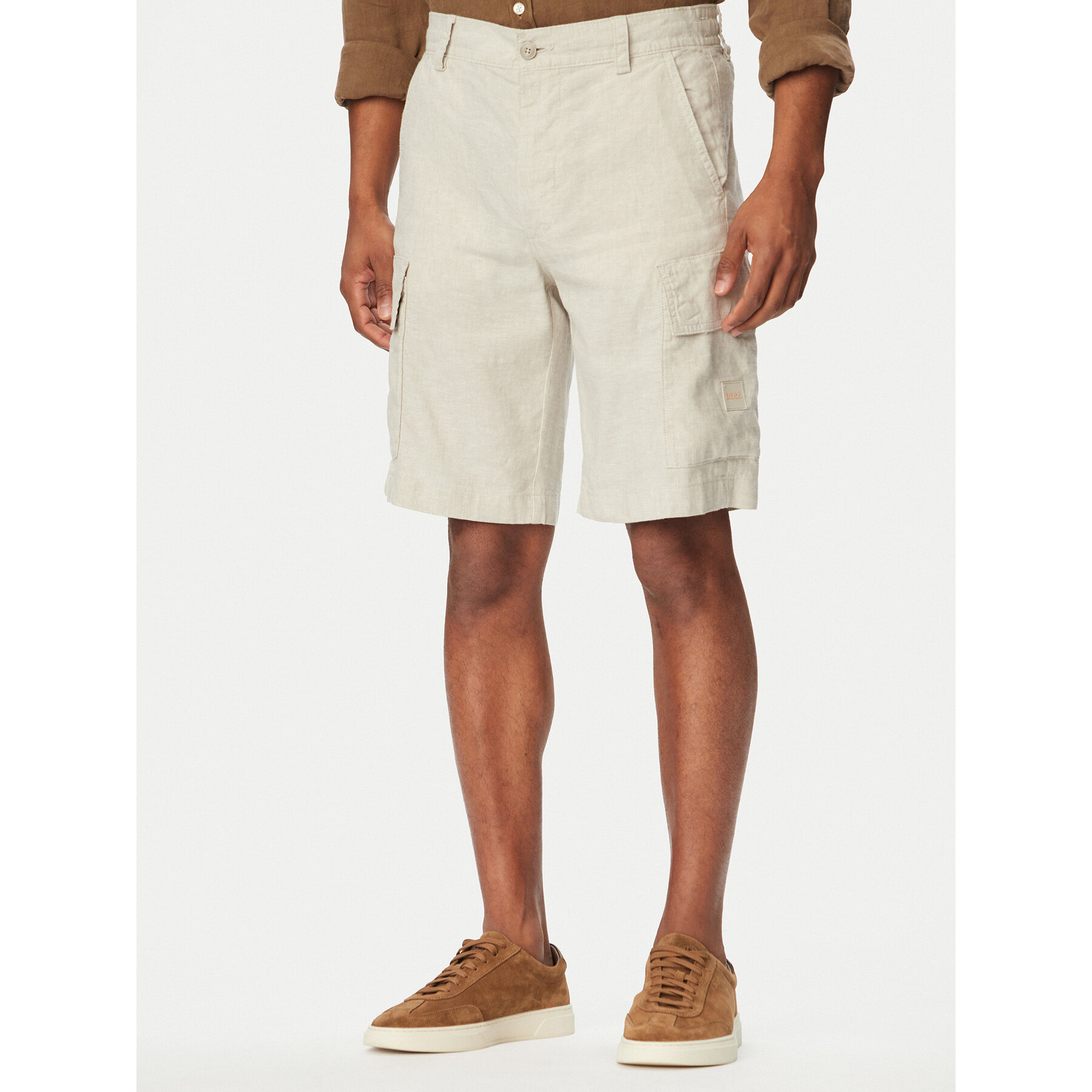 BOSS Stoffshorts Sisla 50559366 Hellgrau Relaxed Fit