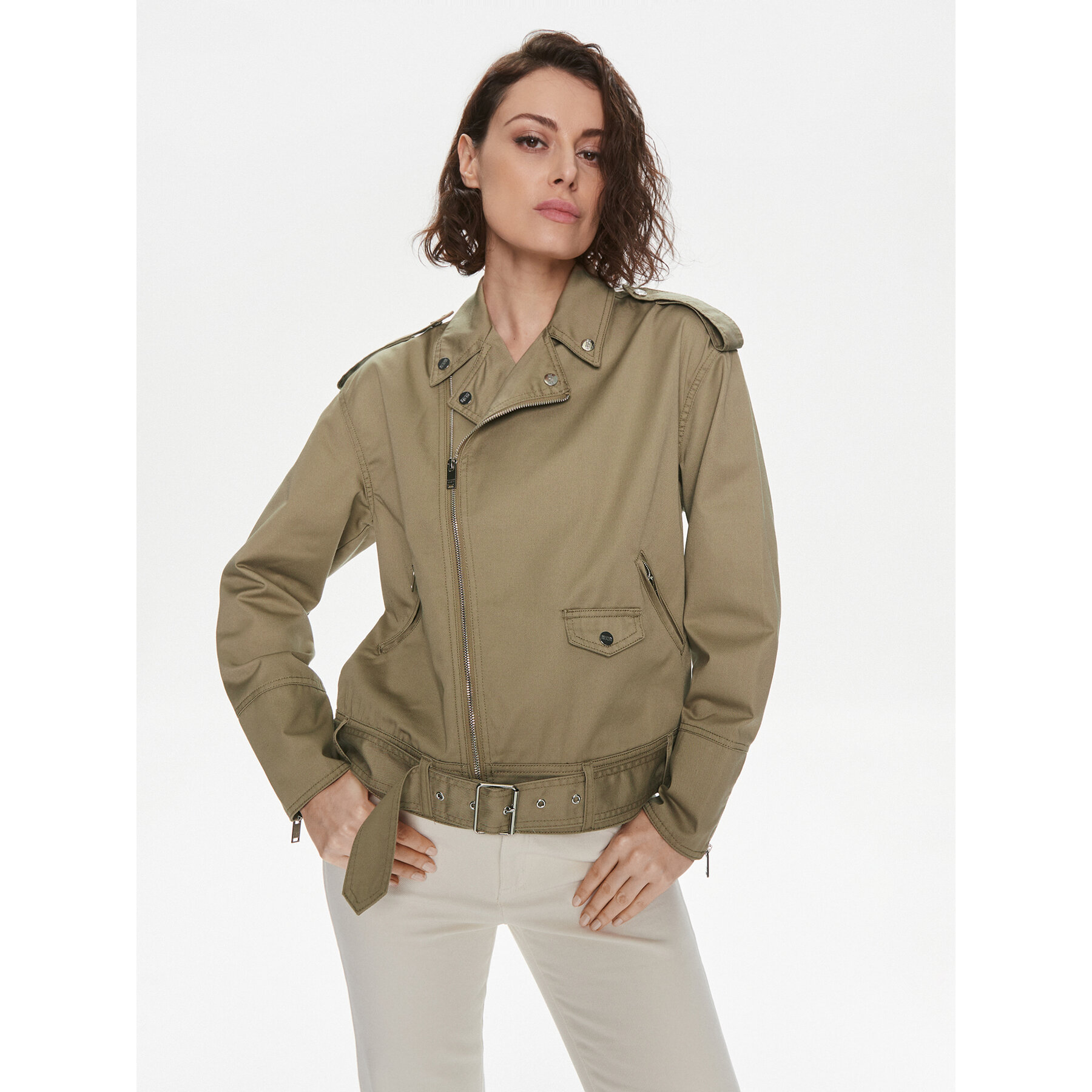 Silvian Heach Übergangsjacke GPP24440GB Beige Relaxed Fit