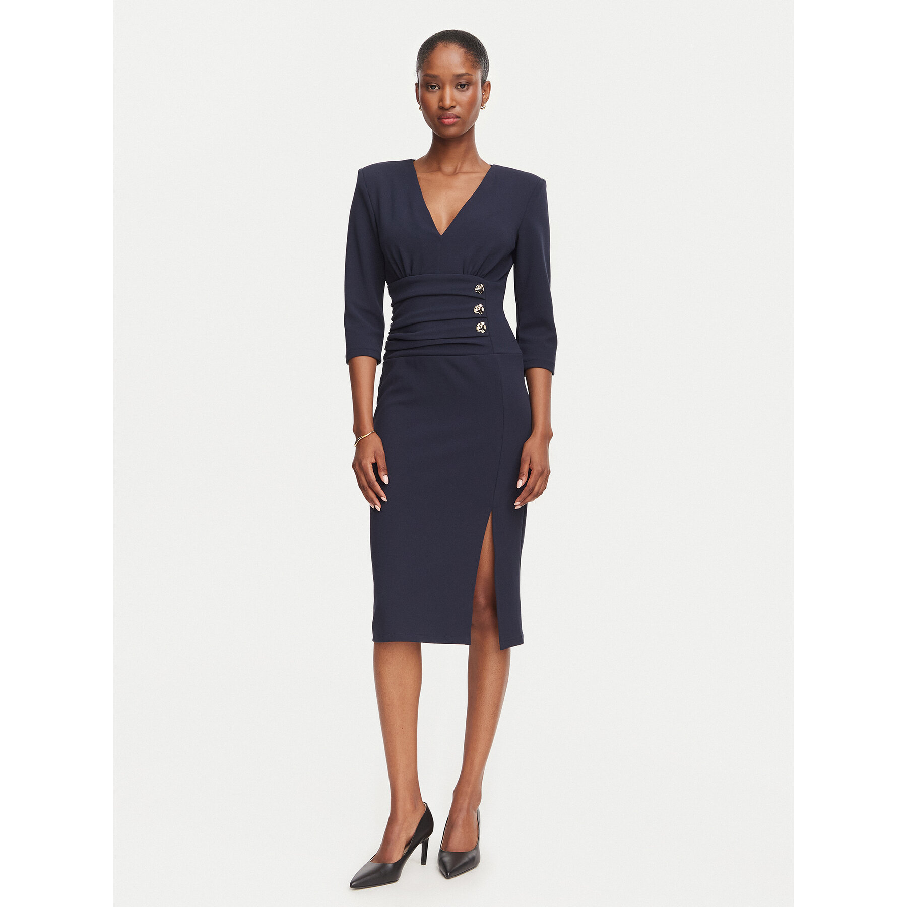 Rinascimento Coctailkleid CFC0020495002 Dunkelblau Slim Fit
