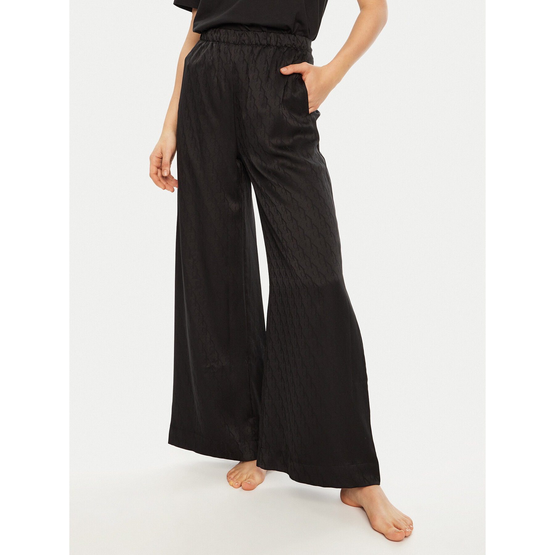 Calvin Klein Pizsama nadrág 000QS7304E Fekete Relaxed Fit