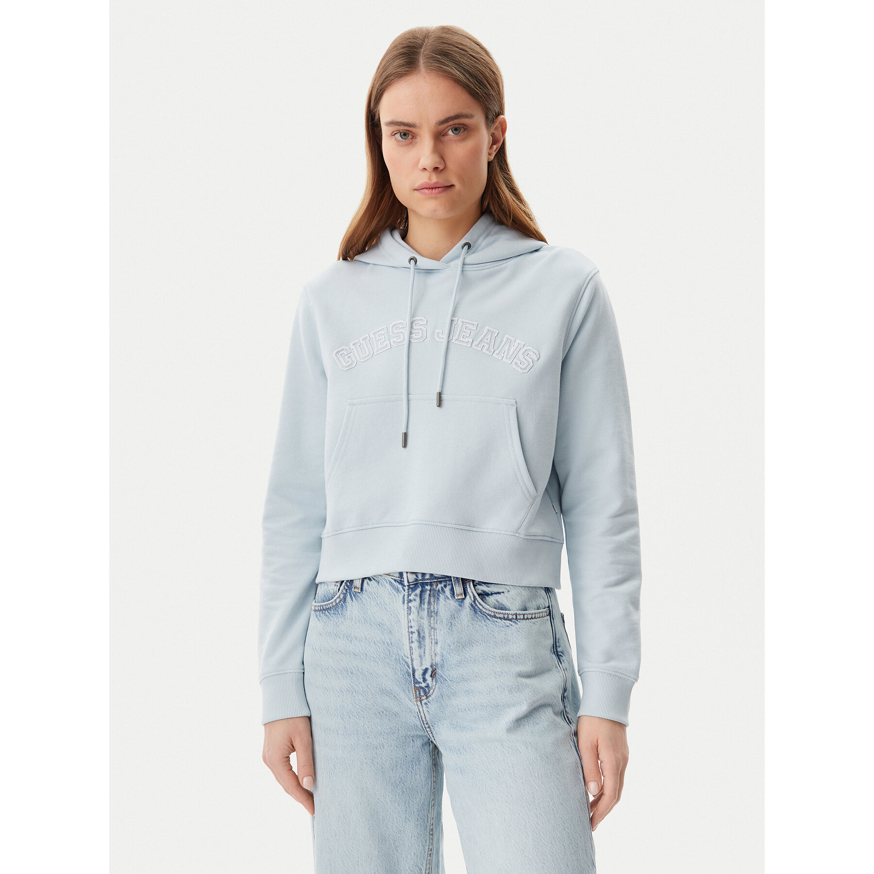 Guess Jeans Sweatshirt W5GQ22 K68I4 Himmelblau Regular Fit