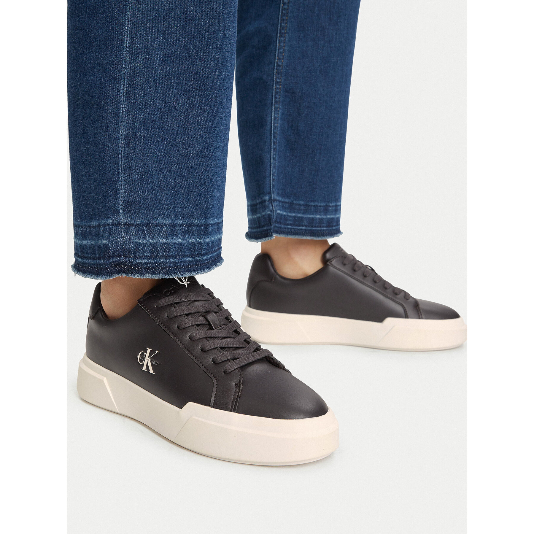 Tenisice Calvin Klein Chunky Cupsole Laceup Lth YW0YW01947 Tamno smeđa