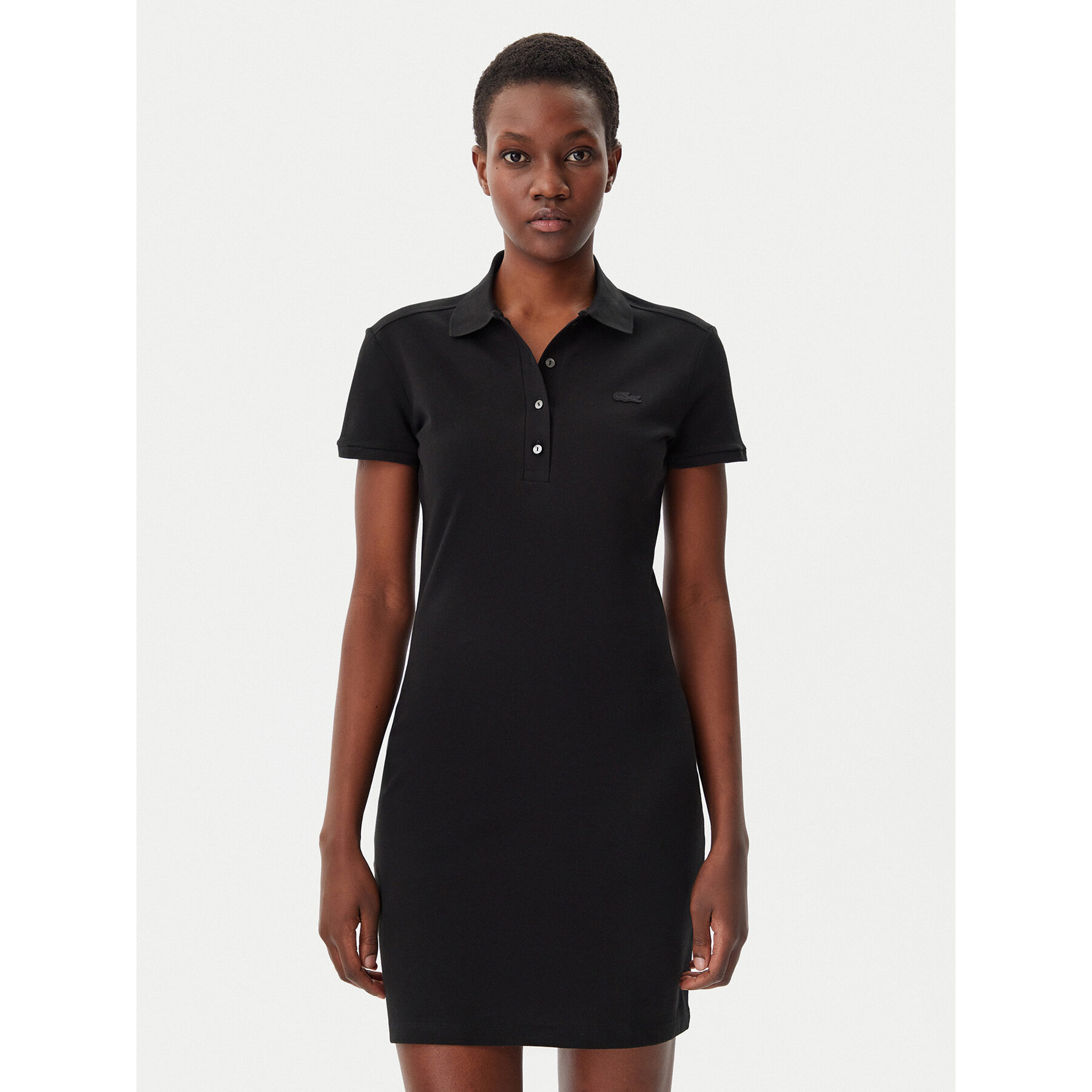 Lacoste Kleid Für Den Alltag EF5473 Schwarz Slim Fit