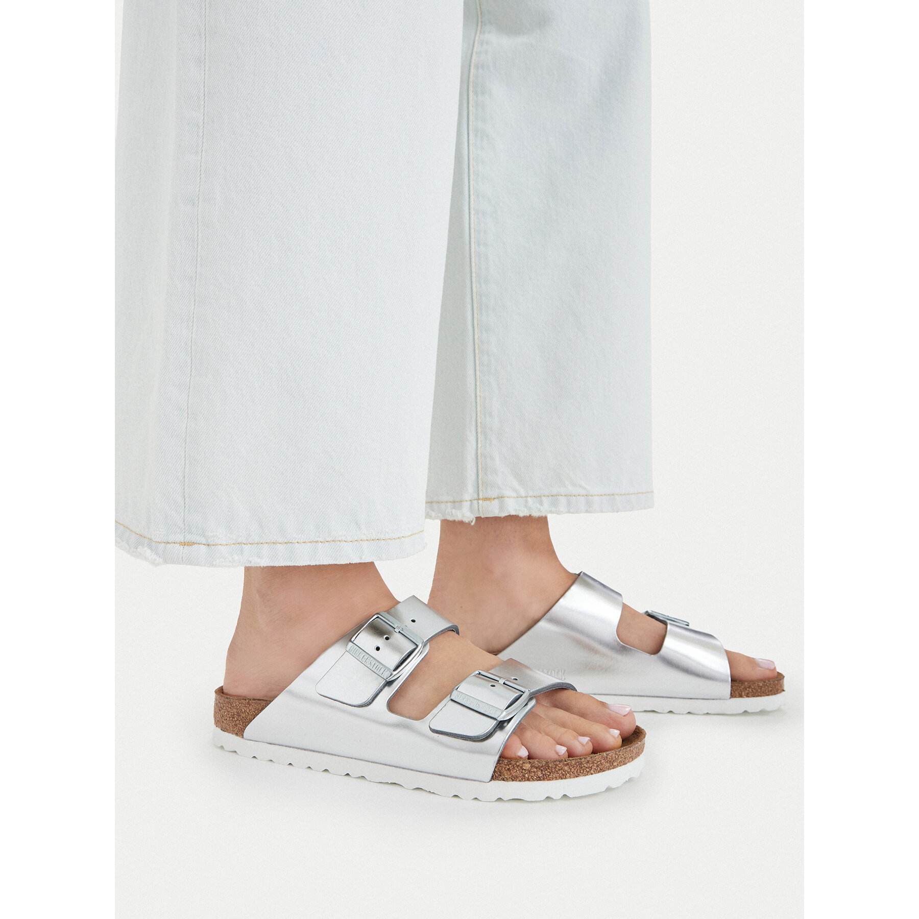 Şlapi Birkenstock Arizona Metallic 1005961 Argintiu